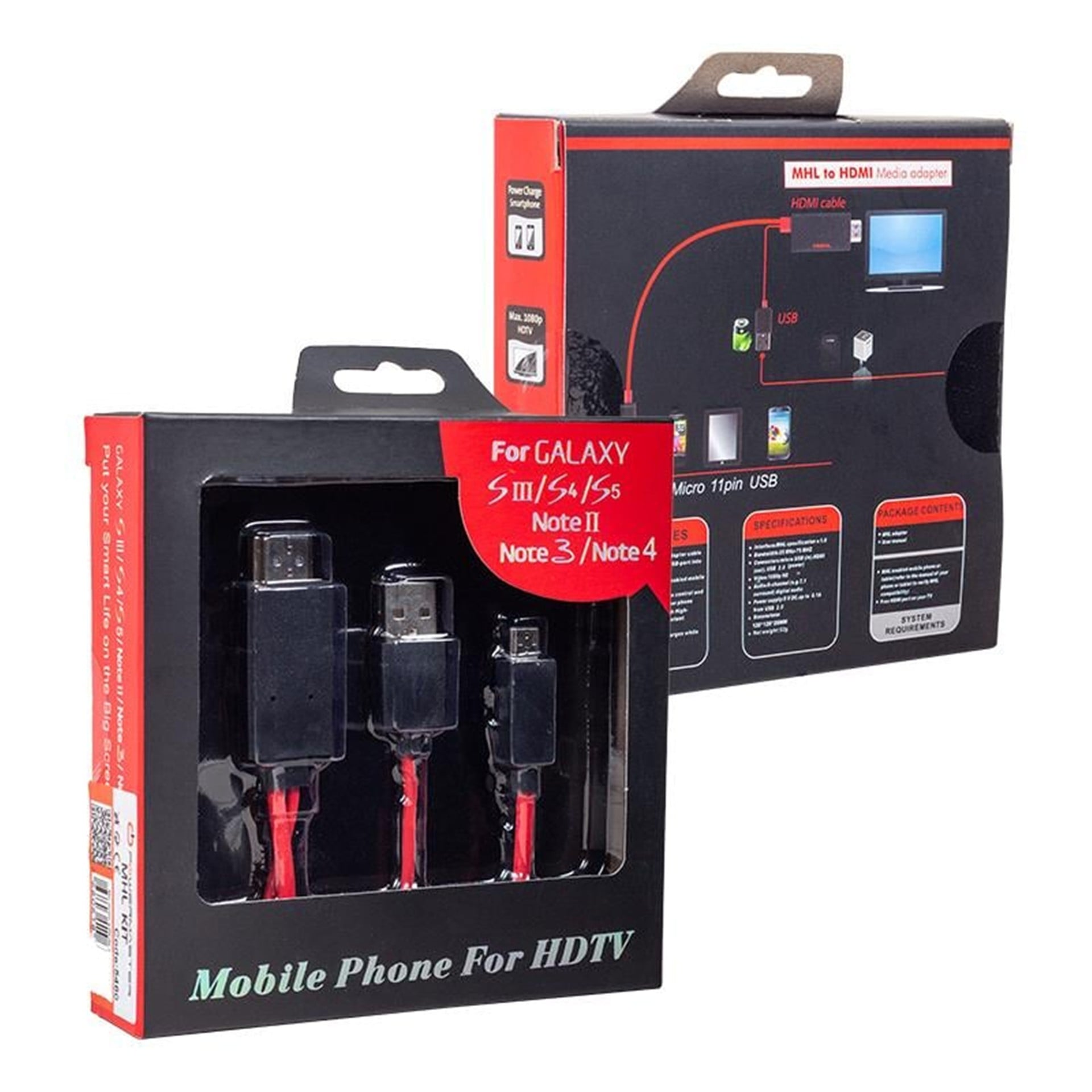 Powermaster Powermaster Micro Usb S3-S4 HDMI Tv Bağlantı Kablosu Mhl Kit - Çevirici ve Dönüştürücü