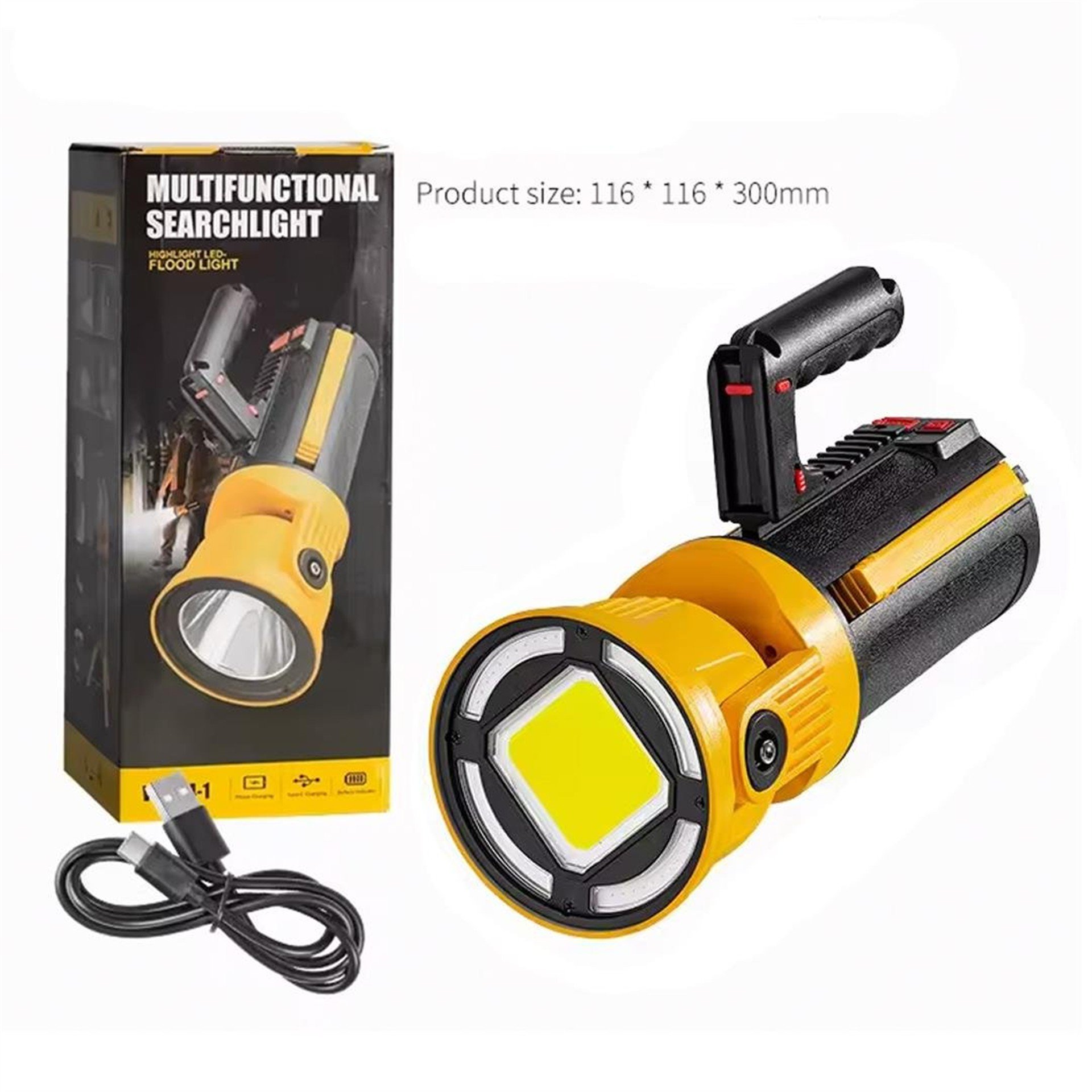 Powermaster PowerMaster MX-W5164-3 Kırmızı Mavi Çakarlı COB Ledli Şarjlı Kamp El Feneri Işıldak - Fener ve Işıldaklar