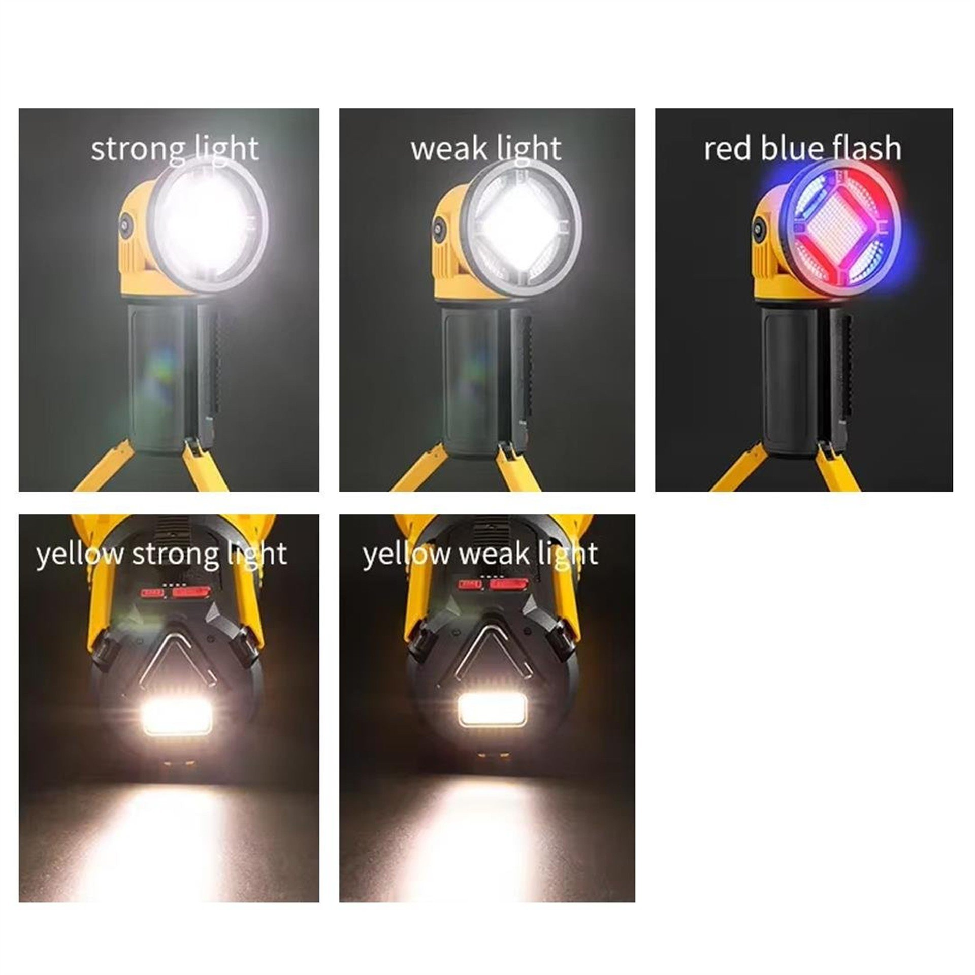 Powermaster PowerMaster MX-W5164-3 Kırmızı Mavi Çakarlı COB Ledli Şarjlı Kamp El Feneri Işıldak - Fener ve Işıldaklar