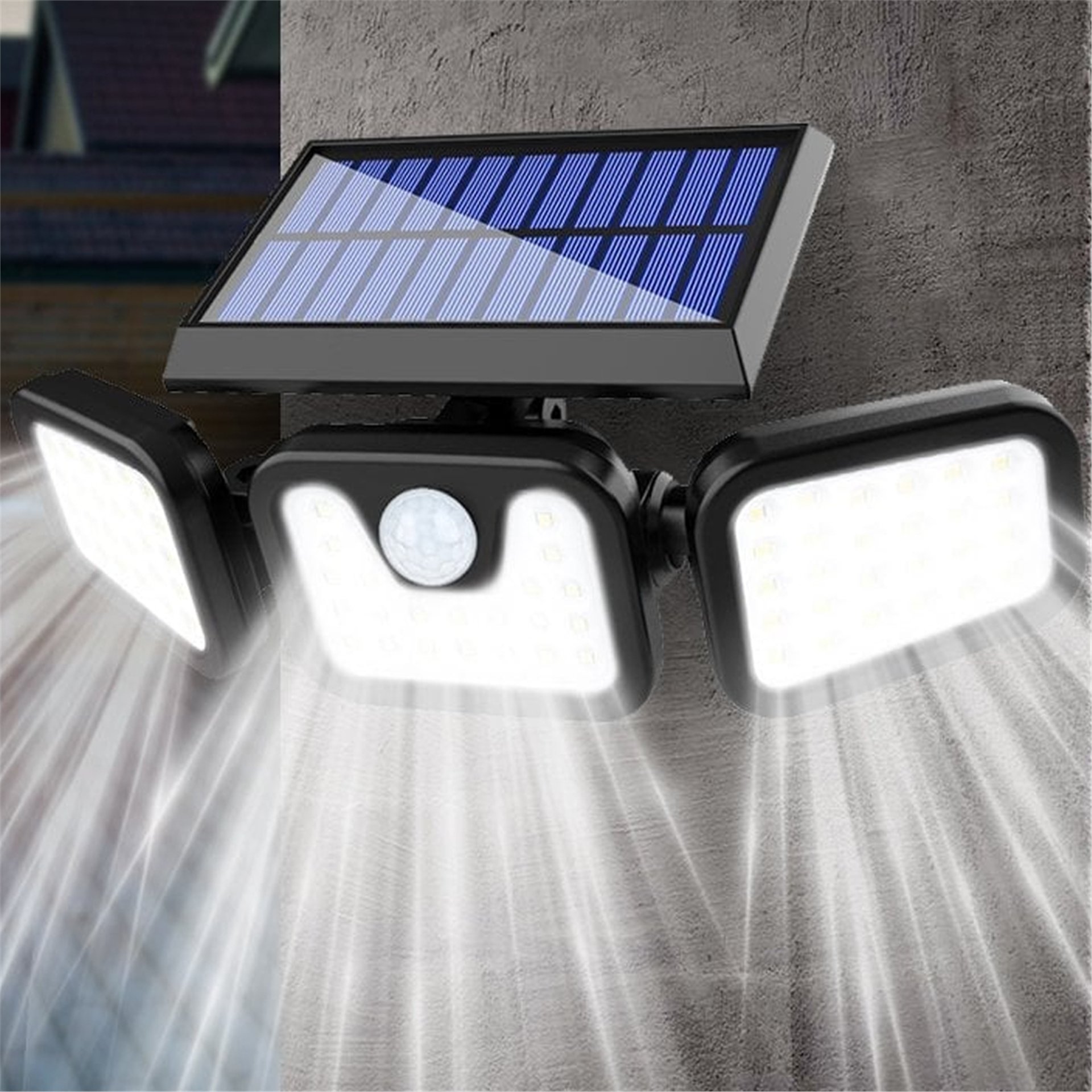 Powermaster Powermaster MX-W771A Sensörlü 3 Modlu 74 Ledli Solar Aydınlatmalı Duvar Lambası - Ledli Lambalar