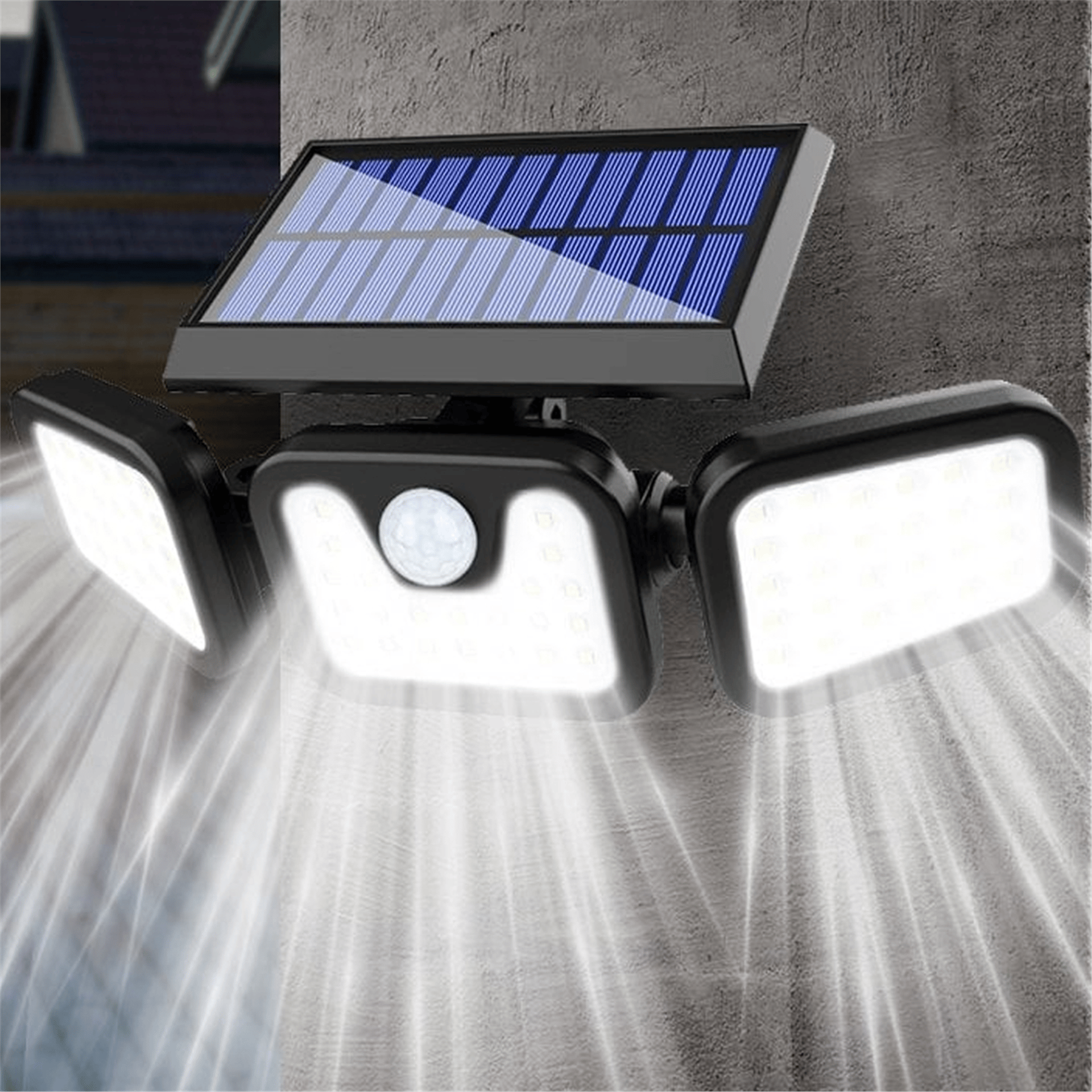 Powermaster Powermaster MX-W771A Sensörlü 3 Modlu 74 Ledli Solar Aydınlatmalı Duvar Lambası - Ledli Lambalar