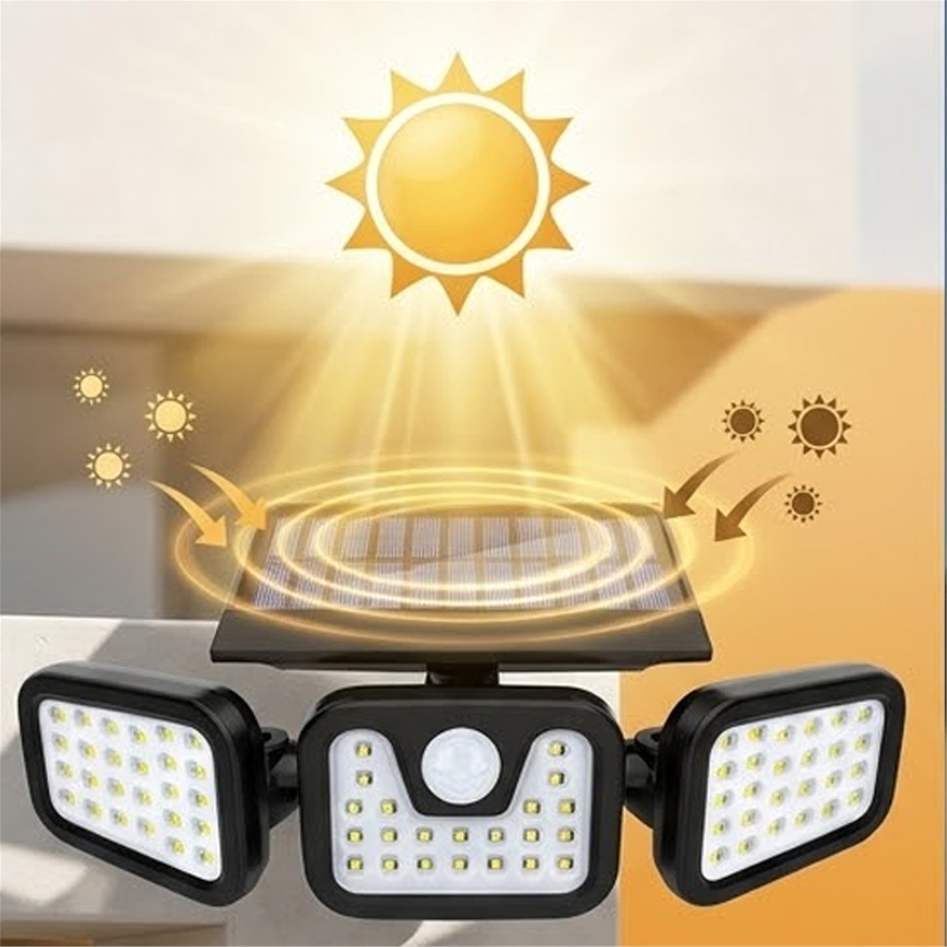 Powermaster Powermaster MX-W771A Sensörlü 3 Modlu 74 Ledli Solar Aydınlatmalı Duvar Lambası - Ledli Lambalar