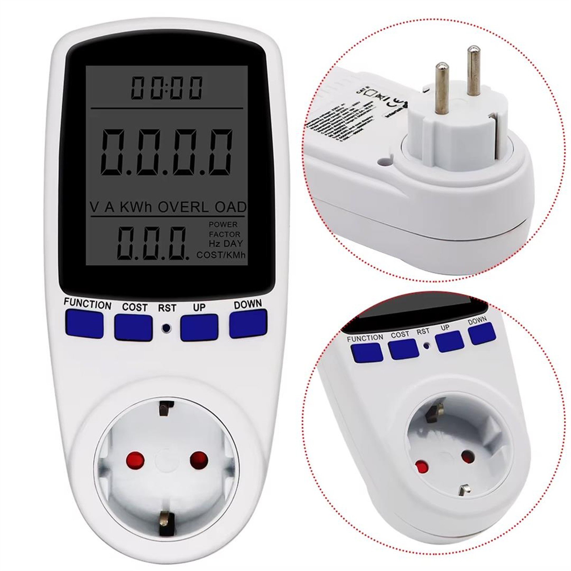 Powermaster Powermaster PM-001 Dijital Wattmetre Elektrik Ölçüm Cihazı (230V-3680W / Maks:16A) - Wattmetre