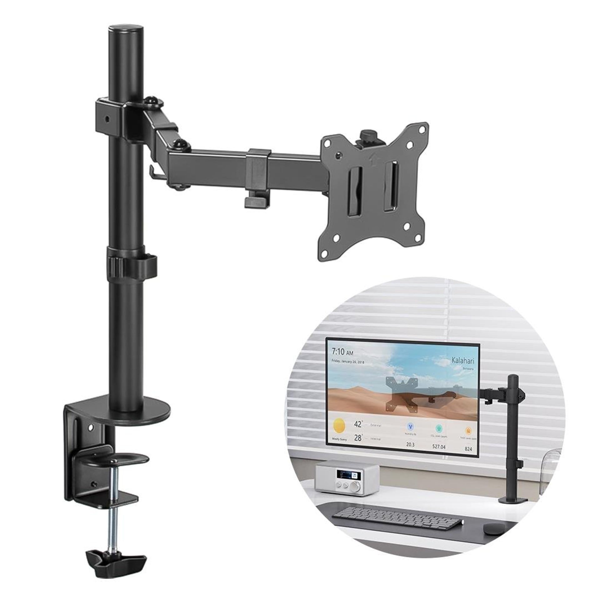 Powermaster PowerMaster PM-051 13-27'' Mekanik Tek Kol LCD-LED Gaming Monitör Tutucu Stand Askı Aparatı - Tv Askı Aparatları