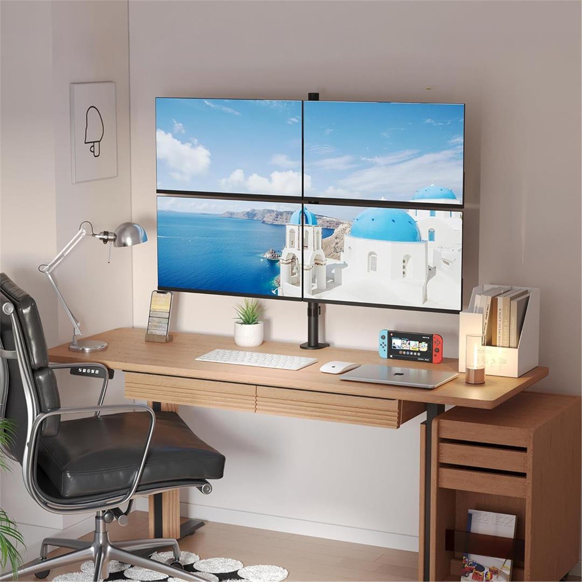 Powermaster PowerMaster PM-054 13-27'' Dörtlü (Quad) Mekanik LCD-LED Gaming Monitör Tutucu Masa Stand Askı Aparatı - Tv Askı Aparatları