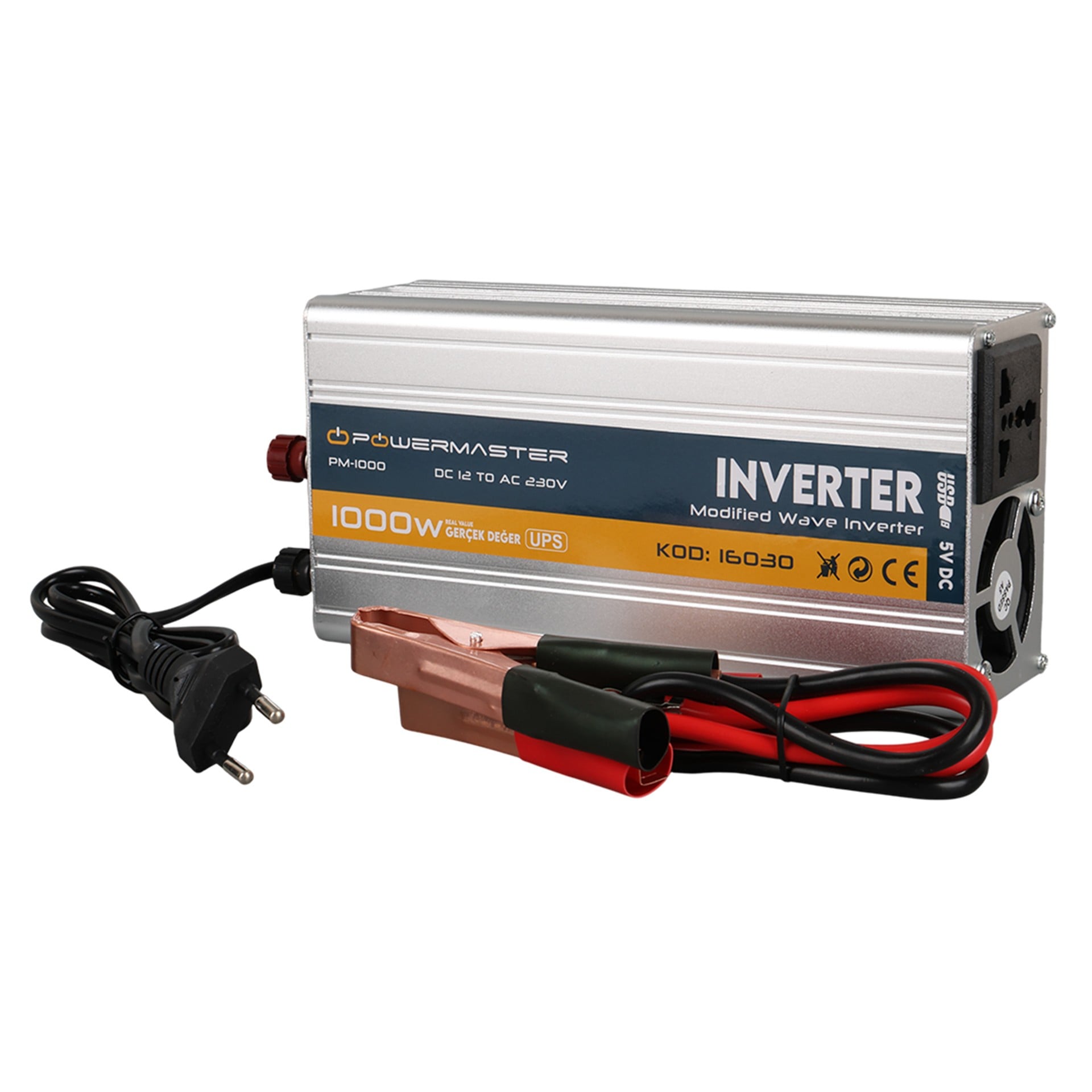 Powermaster Powermaster PM-1000 12 Volt 1000 Watt Şarjlı UPS'li Inverter - Adaptörler