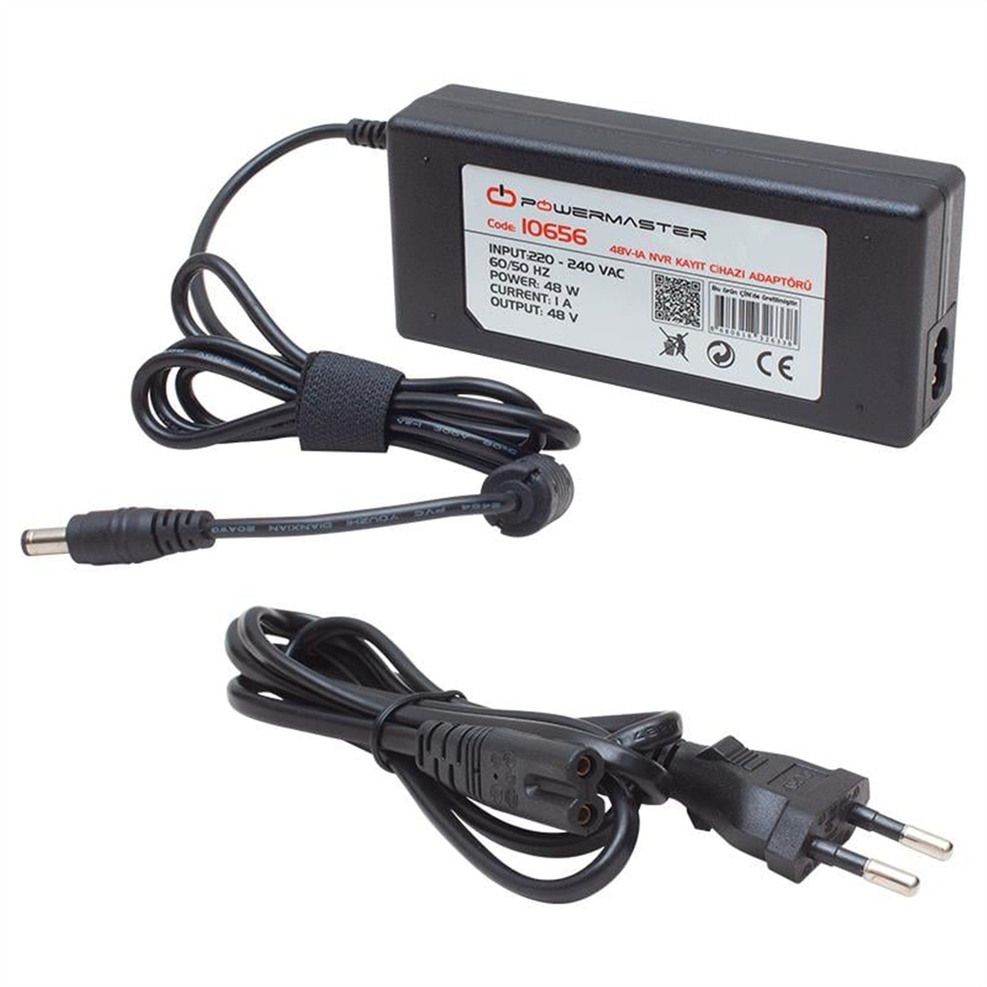 Powermaster Powermaster PM-10656 48 Volt - 1 Amper 5.5*2.5 Mm Uçlu Nvr Kayıt Cihazı Adaptörü - Adaptörler