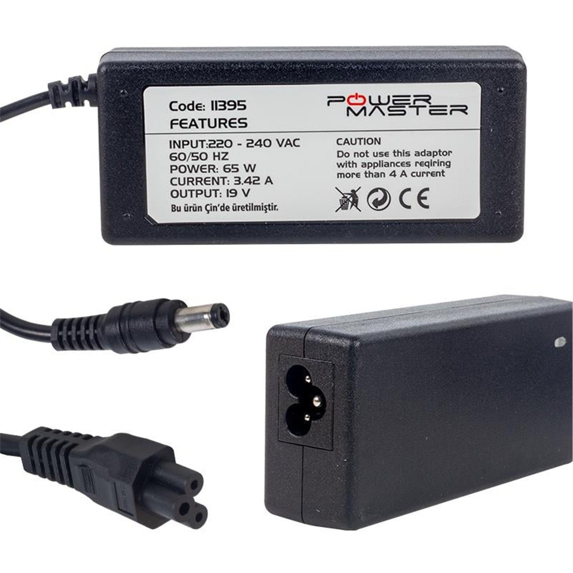 Powermaster Powermaster PM-11395 19 Volt - 3.42 Amper - 65 Watt 5.5*2.1 Mm Uçlu Adaptör (Acer Notebook) - Adaptörler