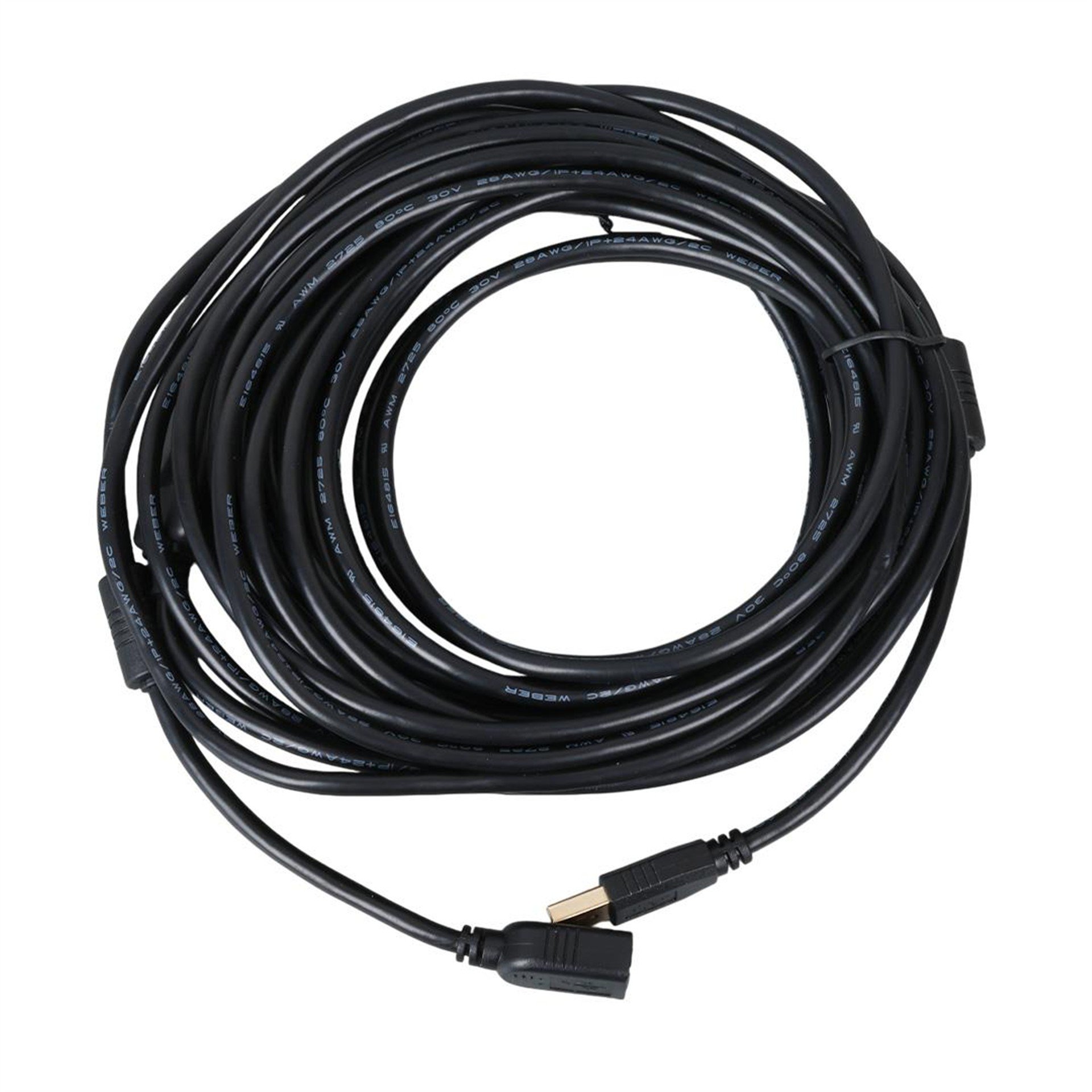 Powermaster Powermaster PM-11955 10 Metre USB-A 2.0 Dişi Erkek Uzatma Kablosu Siyah - USB Uzatma Kablosu