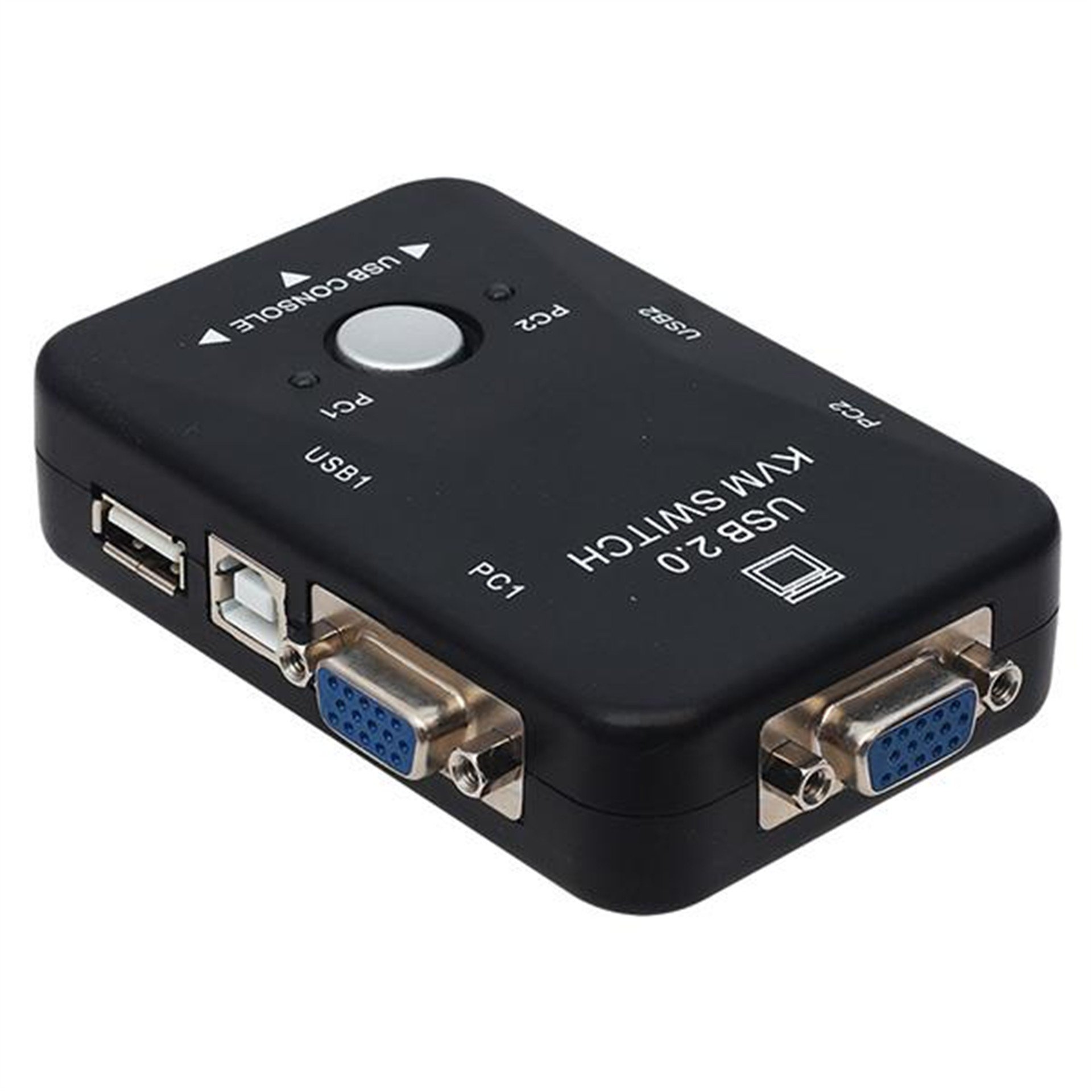 Powermaster PowerMaster PM-12690 2 Kanal VGA KVM Switch (2 Bilgisayarı Tek Elden Yönetin) - KVM Switch