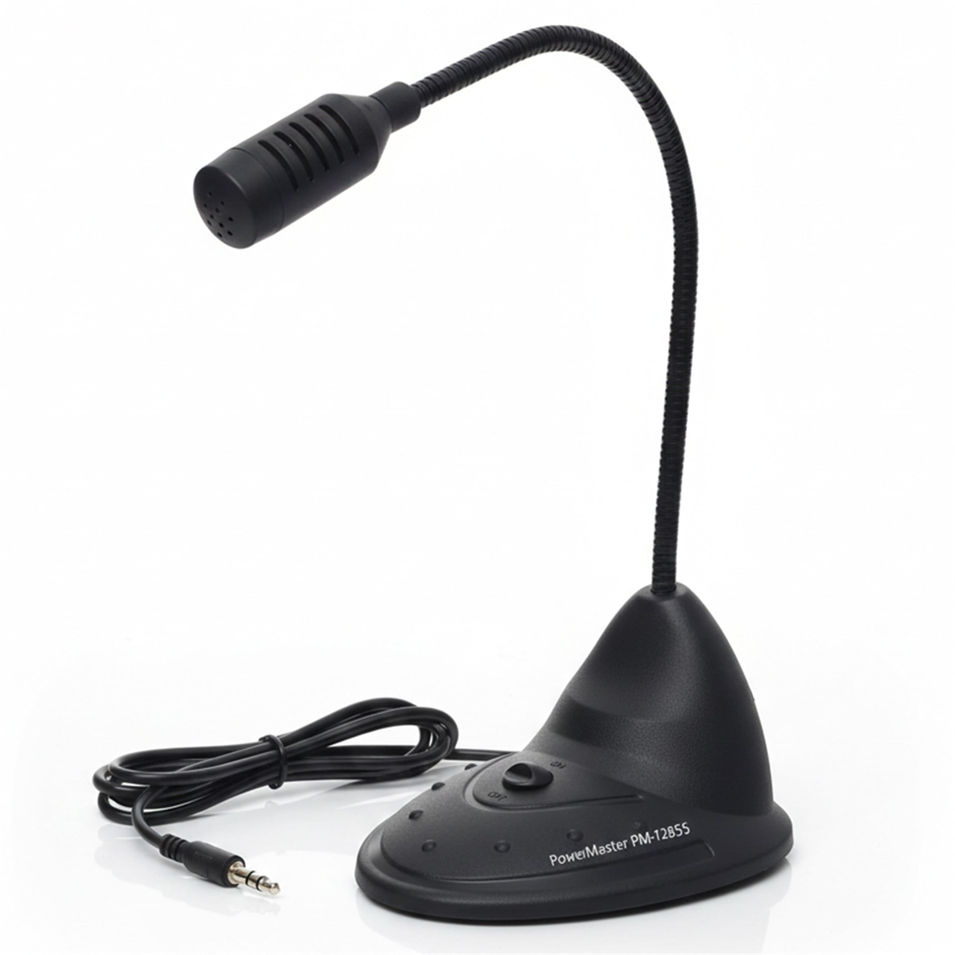 Powermaster PowerMaster PM-12855 3.5mm Girişli Masaüstü Mikrofon PC Laptop Uyumlu Ayarlanabilir Spiral Gövdeli Canlı Ders - Mikrofon