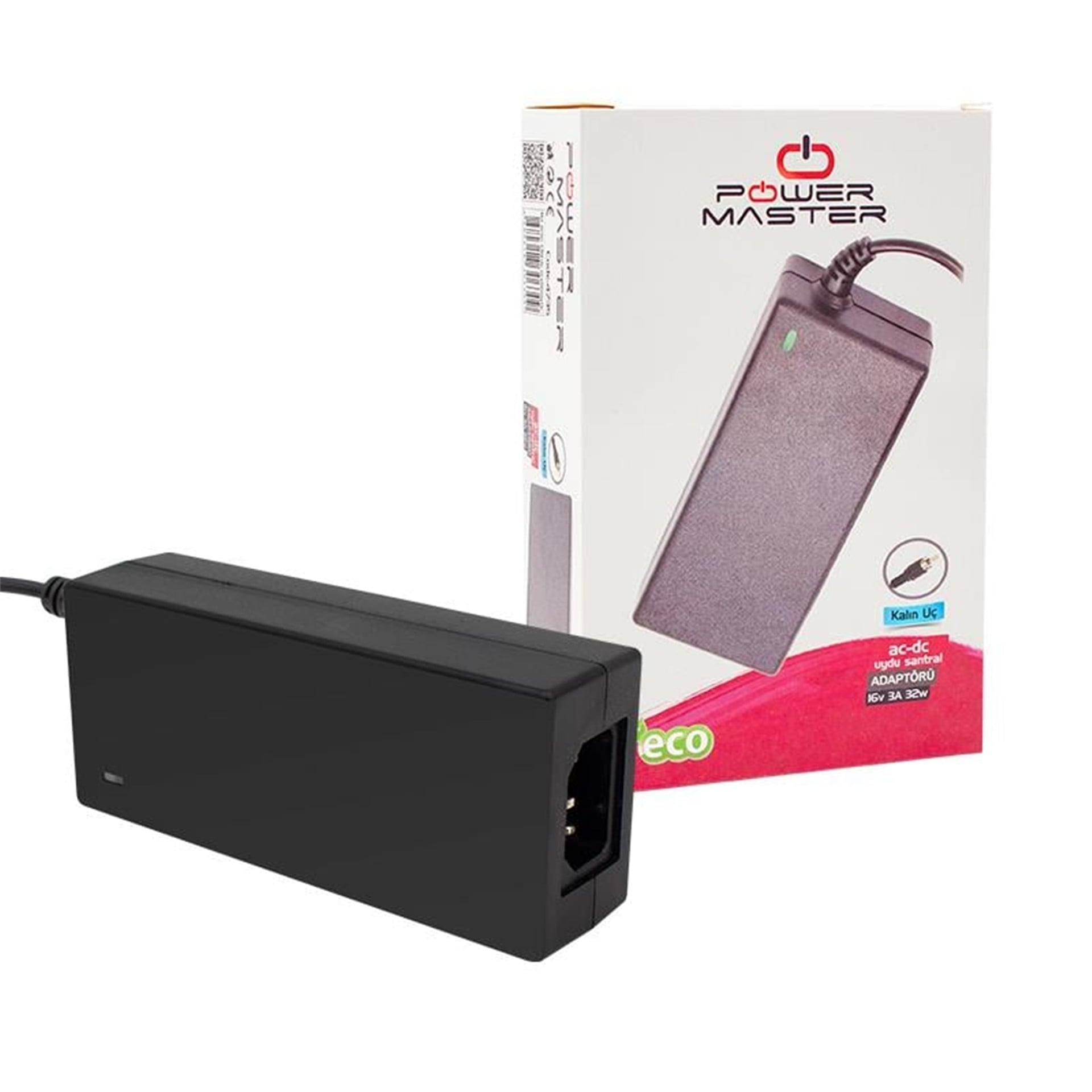 Powermaster Powermaster PM-14311 16 Volt - 3 Amper 5.5*2.5 Mm Uçlu Plastik Kasa Santral Adaptörü (Masaüstü) - Santral Adaptörü