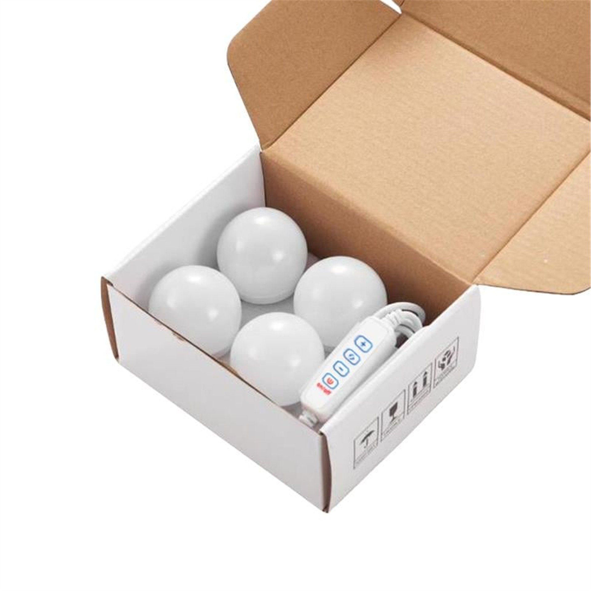 Powermaster Powermaster PM-14326 USB'li Parlaklık Ayarlı 4'lü Ayna Üstü Led Makyaj Aydınlatma Işığı - Led Ampul Aydınlatma