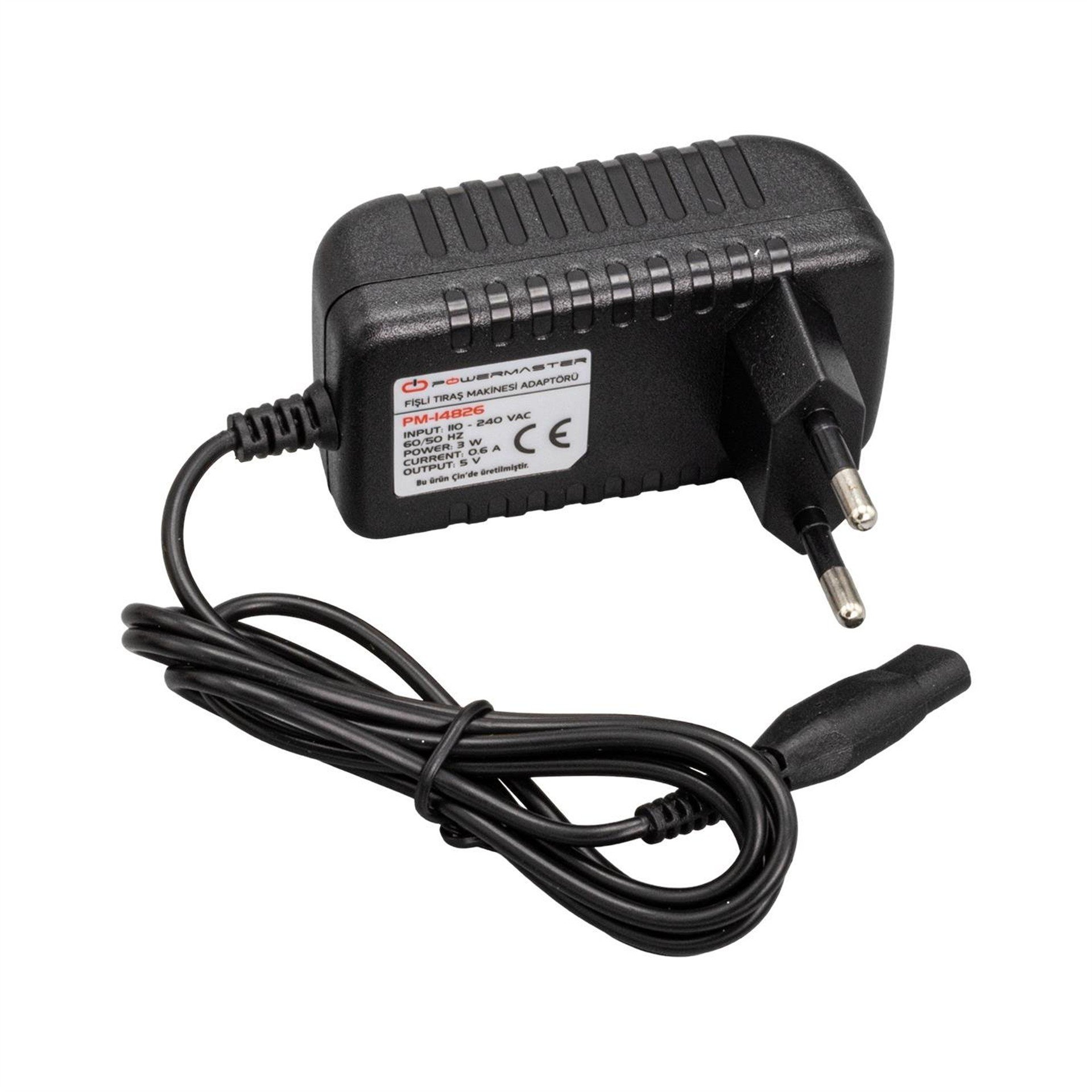 Powermaster Powermaster PM-14826 5 Volt - 0.6 Amper Fişli Tıraş Makinesi Adaptörü - Adaptörler
