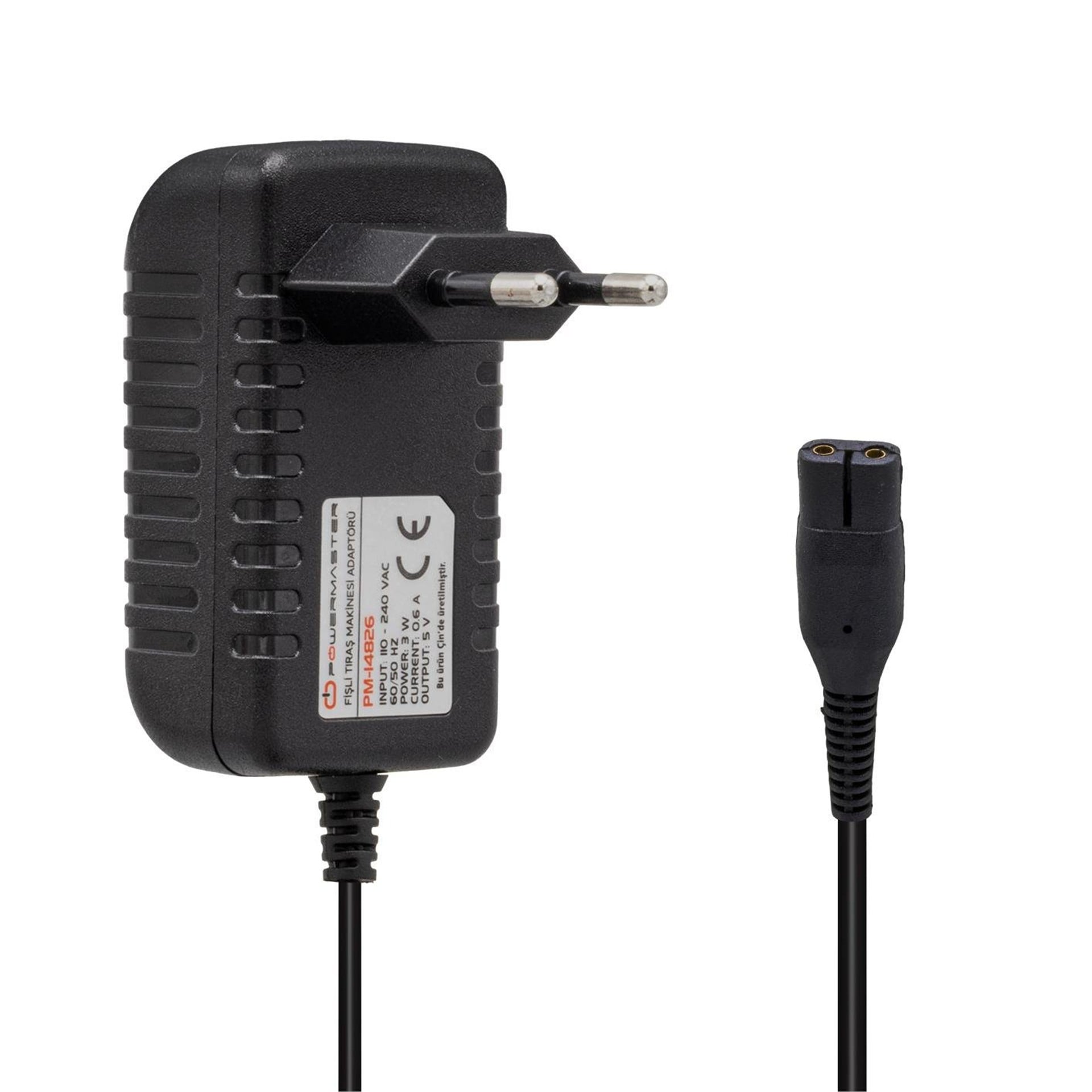 Powermaster Powermaster PM-14826 5 Volt - 0.6 Amper Fişli Tıraş Makinesi Adaptörü - Adaptörler