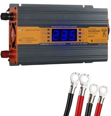 POWERMASTER PM-1500A 12 VOLT 1500 WATT LED EKRANLI POWER INVERTER (İNGİLİZ SOKET)