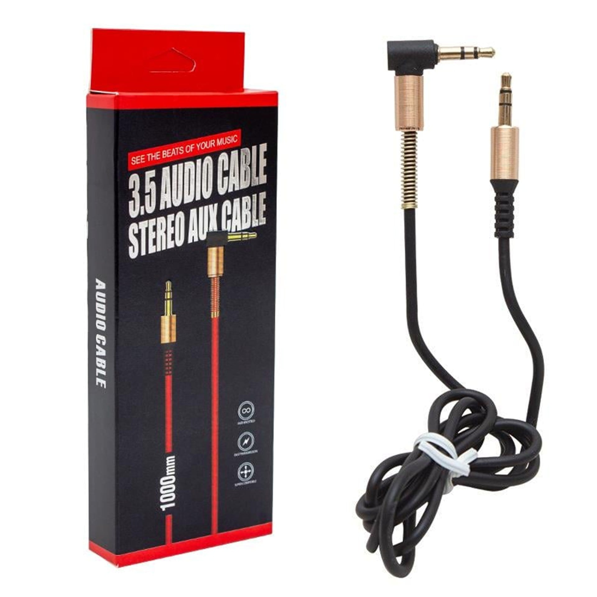 Powermaster Powermaster PM-15124 3.5 Mm Erkek-Erkek 1.Kalite Kutulu Stereo Aux L Uçlu Kablo - AUX Kablolar