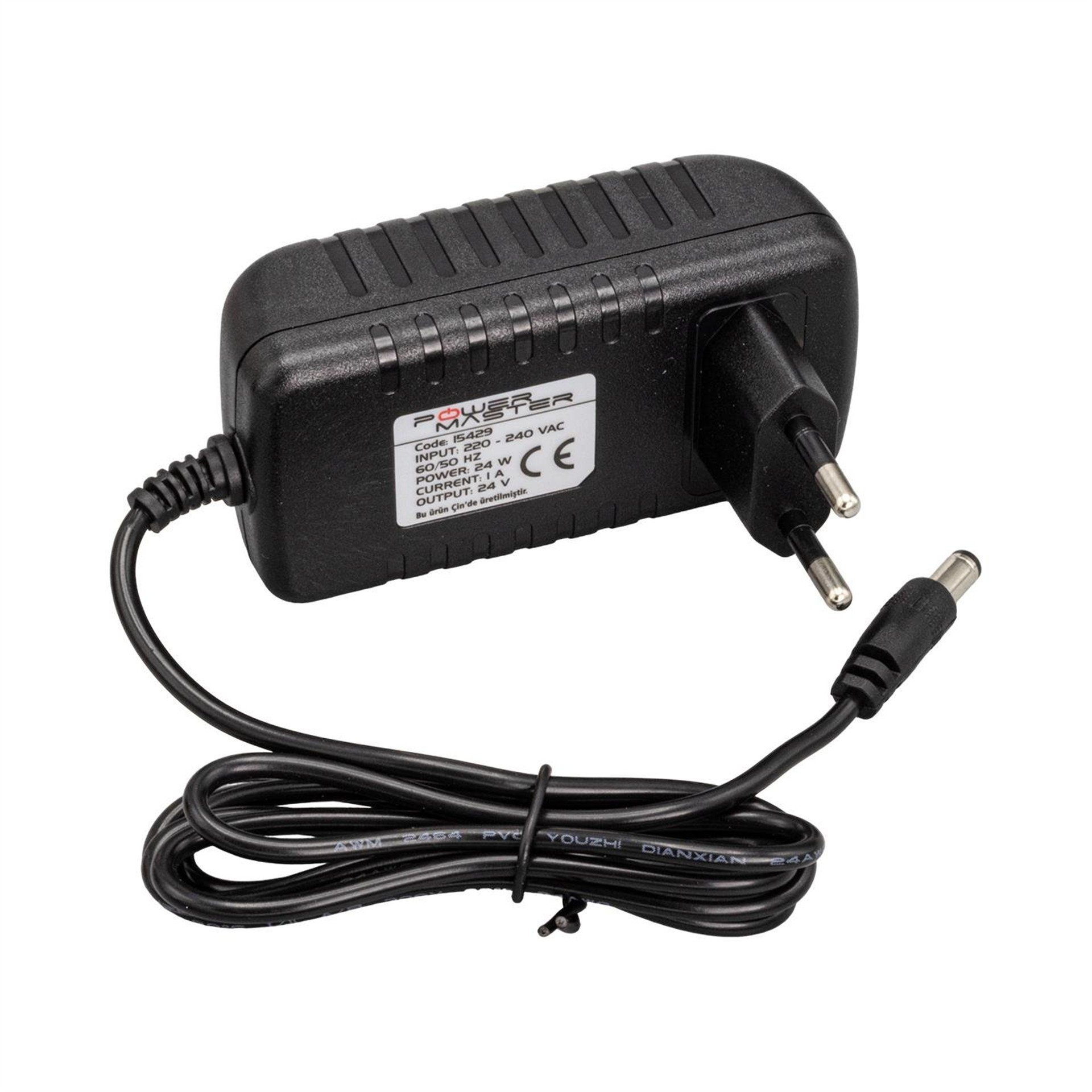 Powermaster Powermaster PM-15429 24 Volt - 1 Amper 5.5*2.5 Mm Uçlu Priz Tipi Plastik Kasa Adaptör - Adaptörler