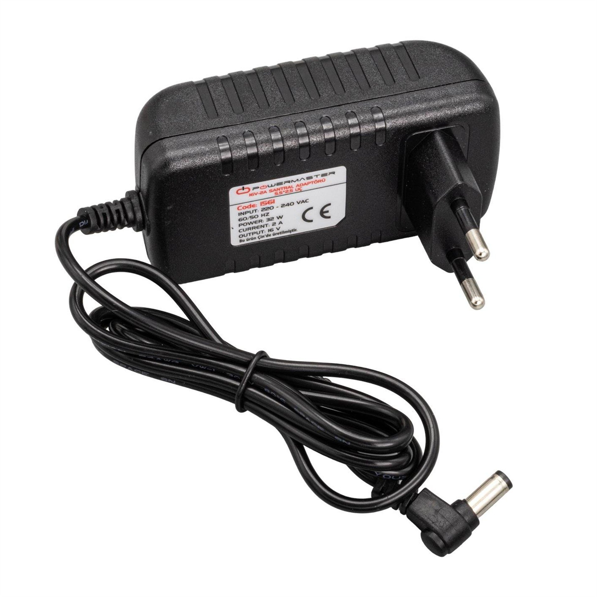 Powermaster Powermaster PM-1561 16 Volt - 2 Amper 5.5*2.5 Mm Uçlu Santral Power Jacklı Adaptörü - Santral Adaptörü