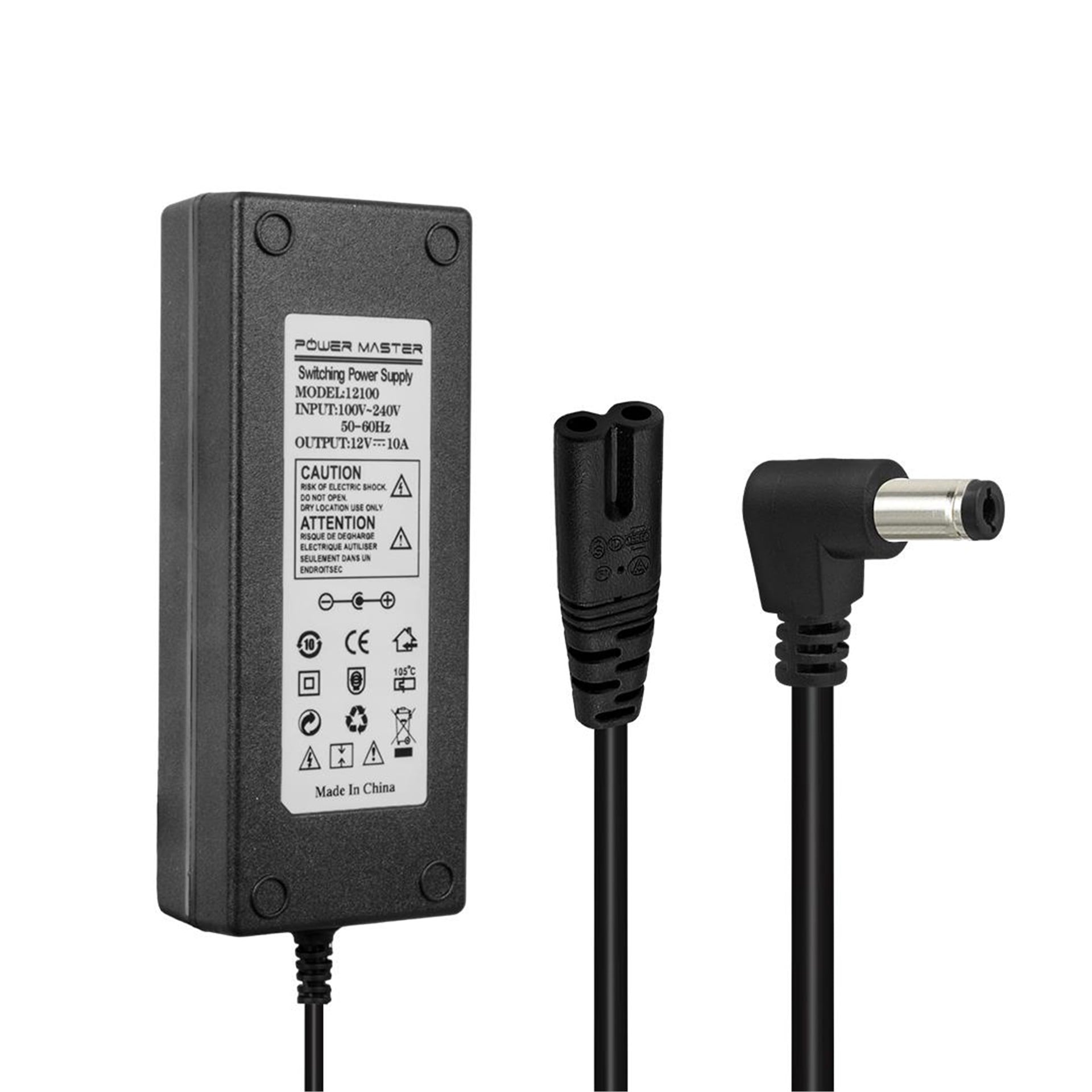 Powermaster Powermaster PM-160 12 Volt - 10 Amper - 120 Watt 5.5*2.5 Mm L Uçlu Plastik Kasa Masaüstü Adaptör - Adaptörler