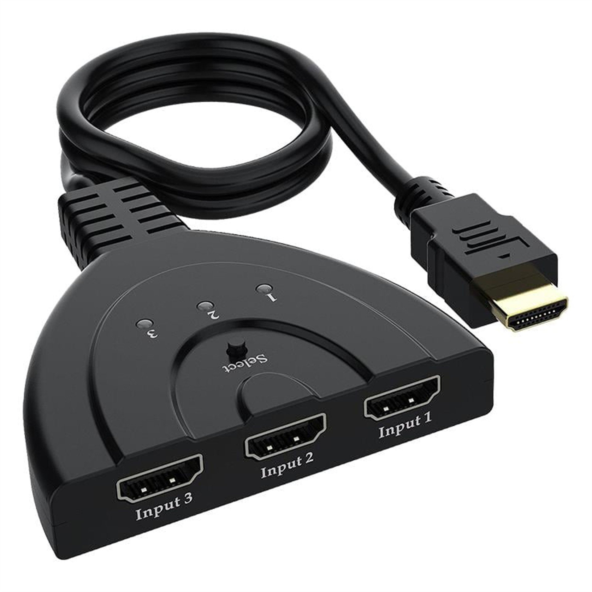 Powermaster PowerMaster PM-17229 3 Giriş 1 Çıkış HDMI Switcher Çoğaltıcı Toplayıcı Aparat 30 CM Kablolu Seçme Düğmeli - HDMI Kablo