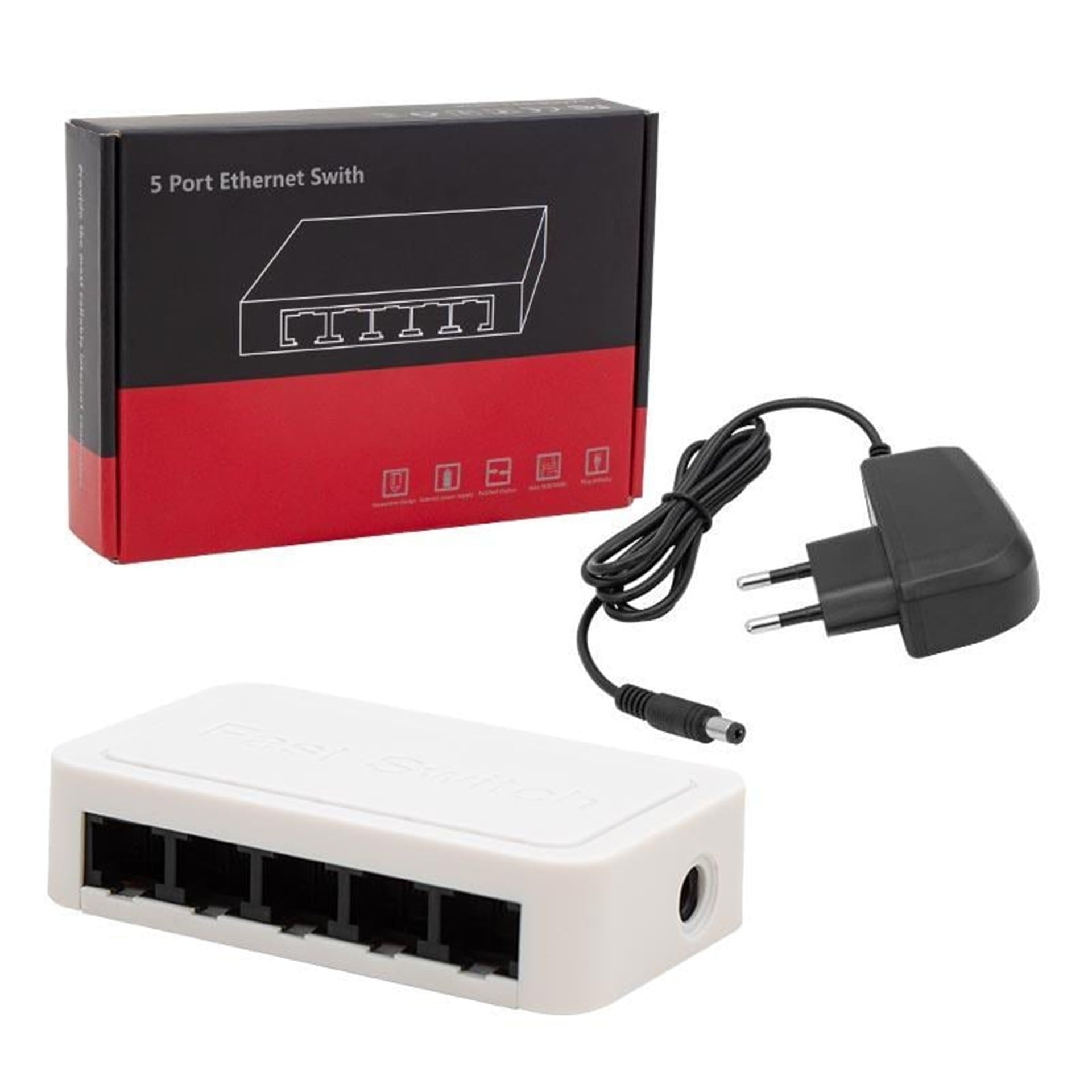 Powermaster PowerMaster PM-17647 5 Port 10/100 Mbps Ethernet Switch - Ethernet Switch