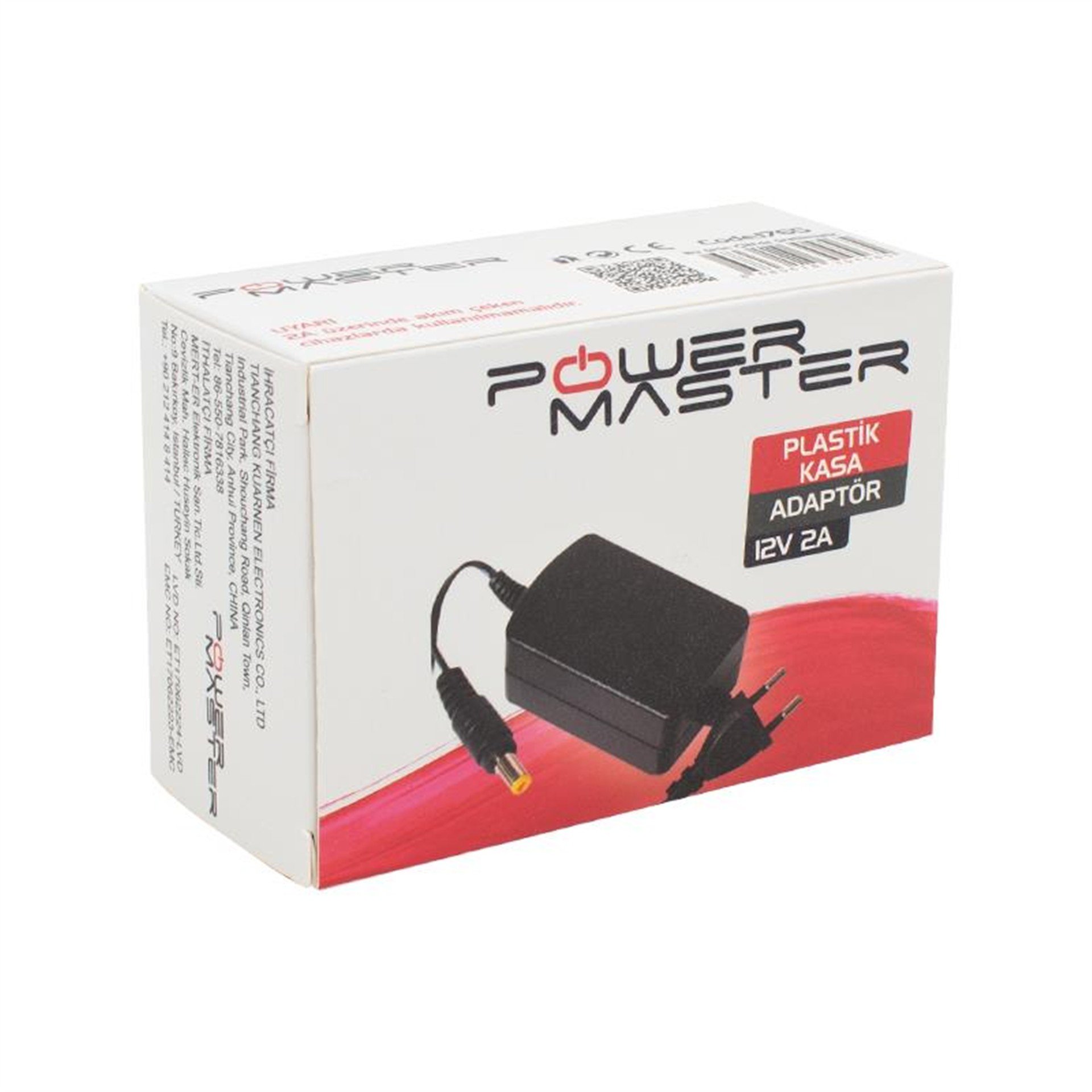 Powermaster Powermaster PM-1765 12 Volt - 2 Amper 5.5*2.5 Mm Uçlu Plastik Kasa Masaüstü Adaptör - Adaptörler