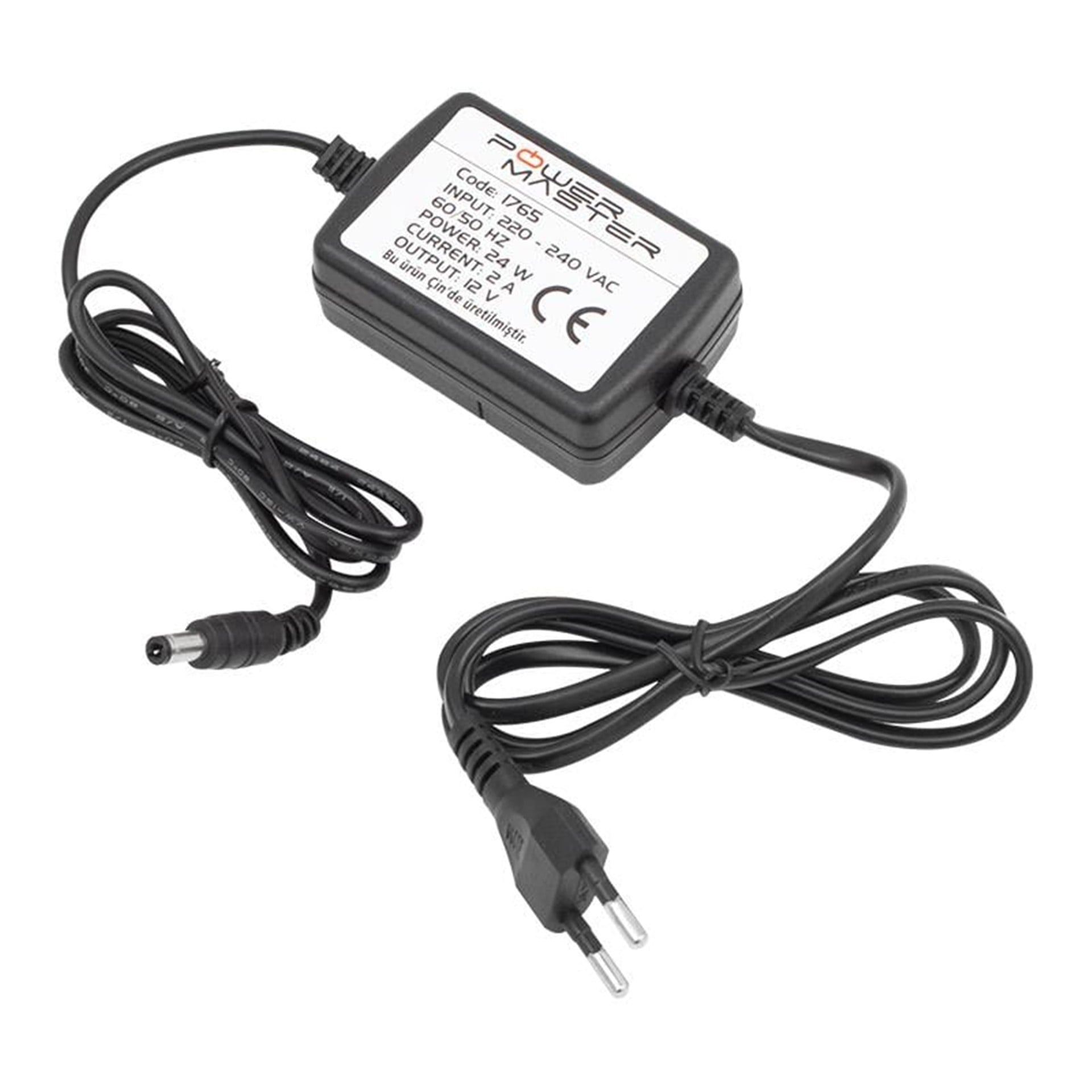 Powermaster Powermaster PM-1765 12 Volt - 2 Amper 5.5*2.5 Mm Uçlu Plastik Kasa Masaüstü Adaptör - Adaptörler