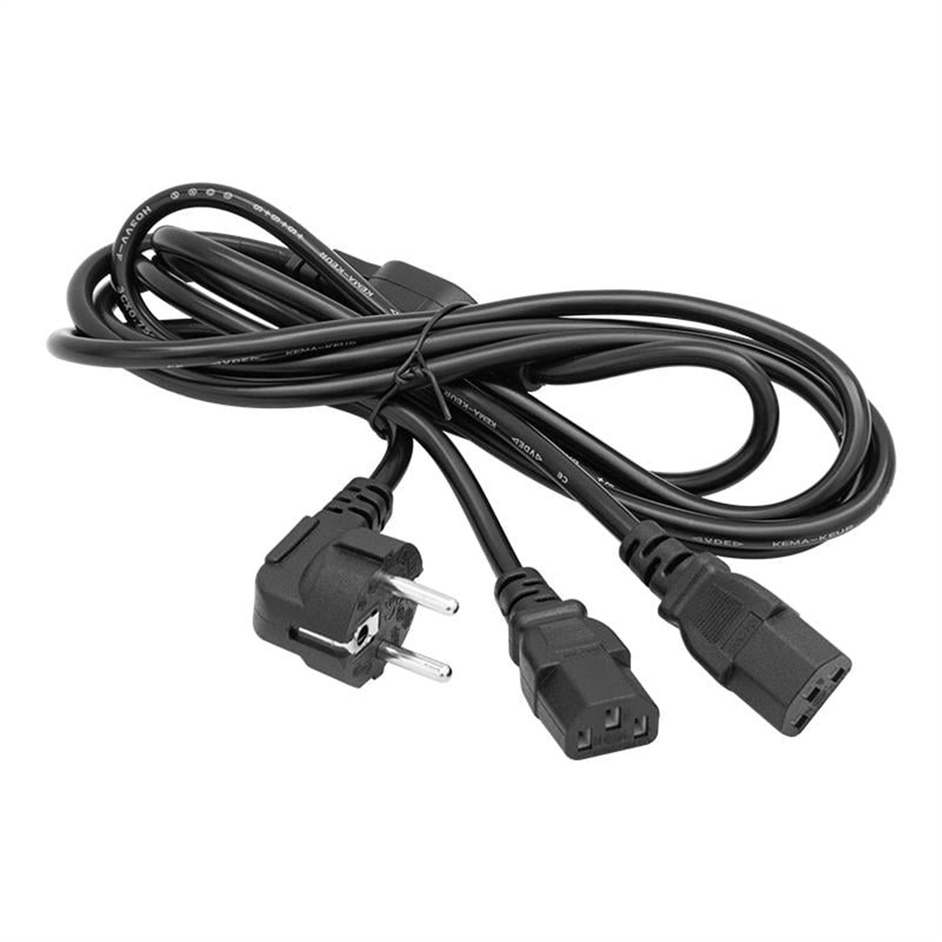 Powermaster PowerMaster PM-17972 Çift Güç Çıkışlı 1.8 Metre PC Power Kablosu Dişi IEC C13 AC220V Tek Priz - Power Güç Kabloları