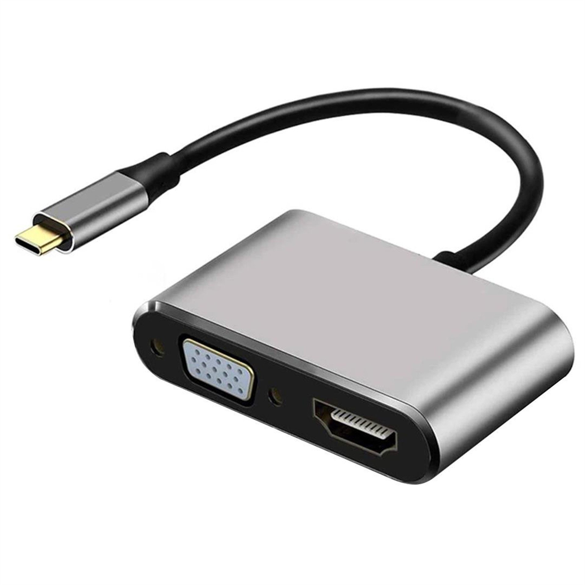 Powermaster PowerMaster PM-18227 TYPE-C to HDMI-VGA Notebook Macbook 4K UHD Görüntü Çevirici Adaptör 10CM - Çevirici Dağıtıcı