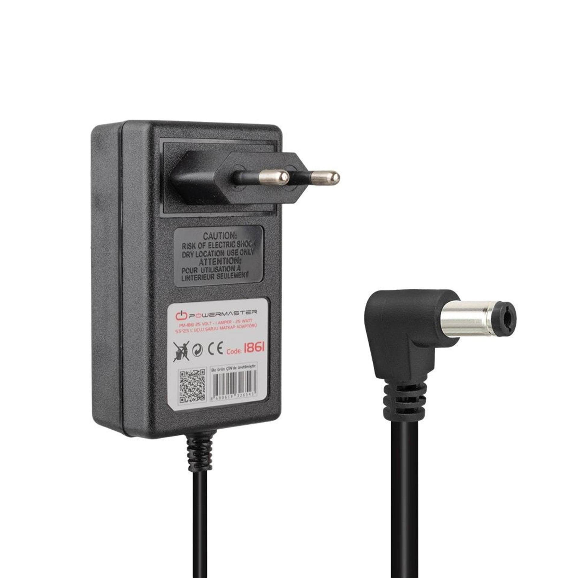 Powermaster Powermaster PM-1861 25V 1A 5.5*2.5 MM L Uçlu Şarjlı Matkap Adaptörü - Matkap Adaptörü