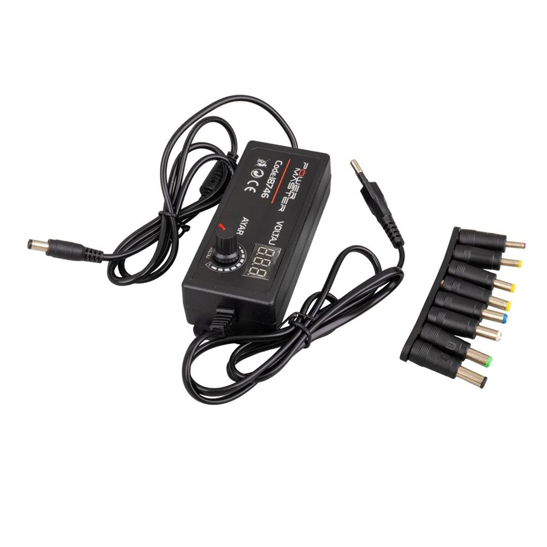 Powermaster Powermaster PM-18746 3 Volt - 12 Volt - 5 Amper Çok Uçlu Ayarlı Kademeli Adaptör - Adaptörler