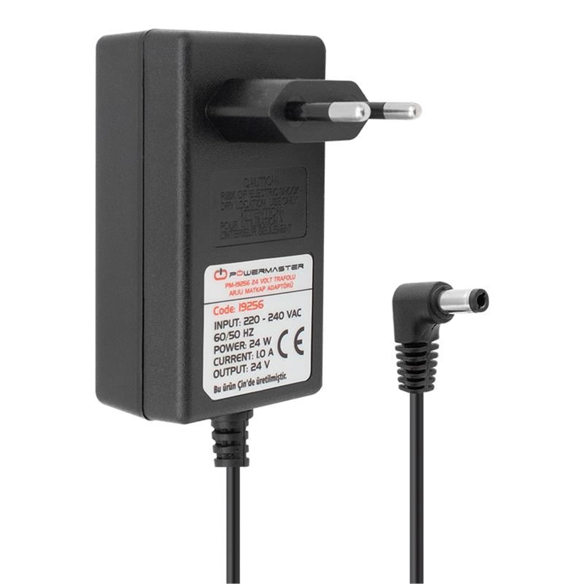 Powermaster Powermaster PM-19256 24 Volt - 1 Amper - 24 Watt 5.5*2.5 Mm L Uçlu Şarjlı Matkap Adaptörü - Matkap Adaptörü