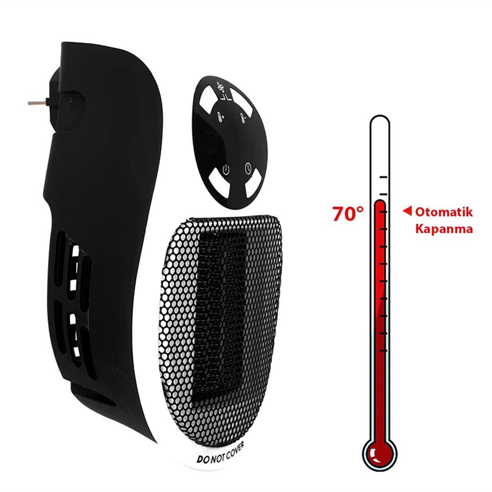 Powermaster PowerMaster PM-20327 500 Watt Priz Tipi Uzaktan Kumandalı Taşınabilir Isıtıcı (Zamanlayıcı - Otomatik Kapanma) - Isıtıcılar