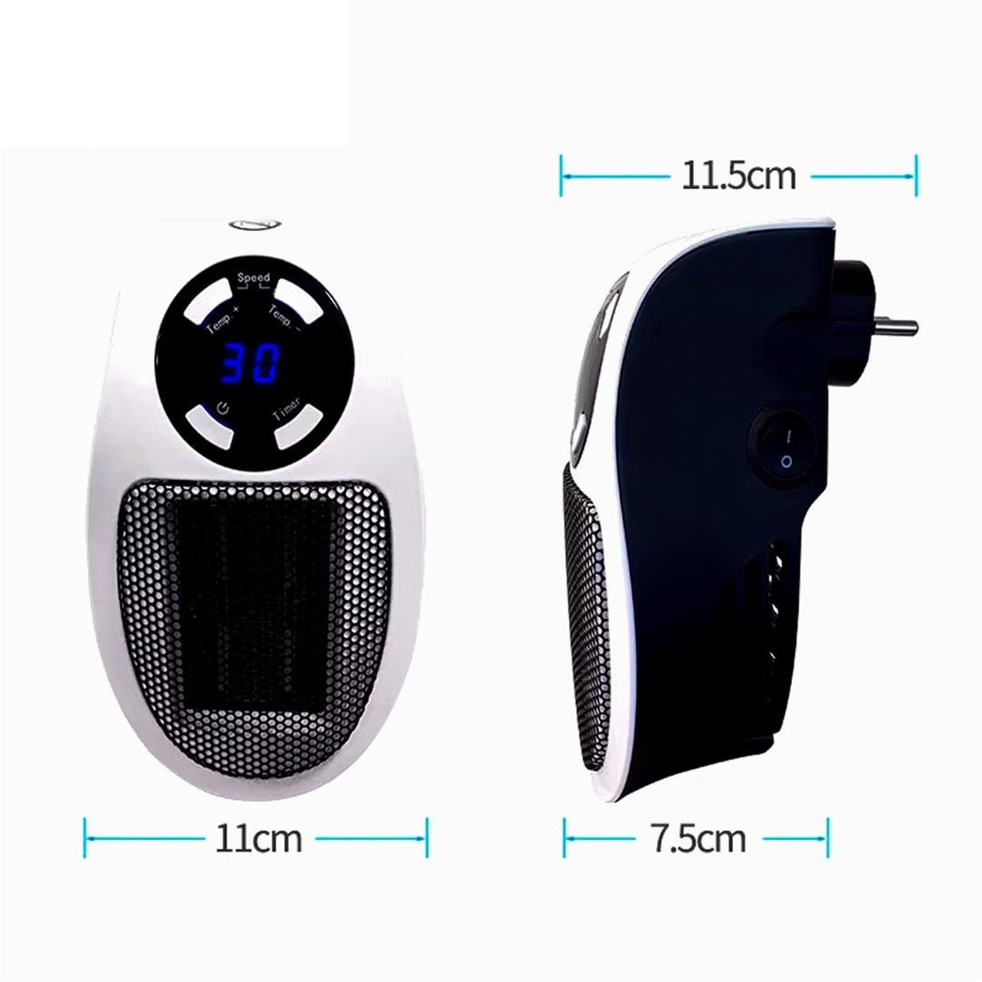 Powermaster PowerMaster PM-20327 500 Watt Priz Tipi Uzaktan Kumandalı Taşınabilir Isıtıcı (Zamanlayıcı - Otomatik Kapanma) - Isıtıcılar