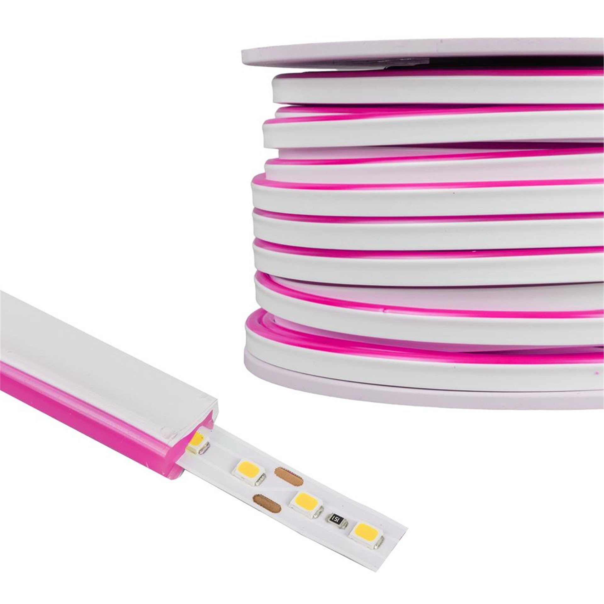 Powermaster PowerMaster PM-20390 12 Volt Pembe Şerit Neon LED (50 Metre) - Neon Şerit Led