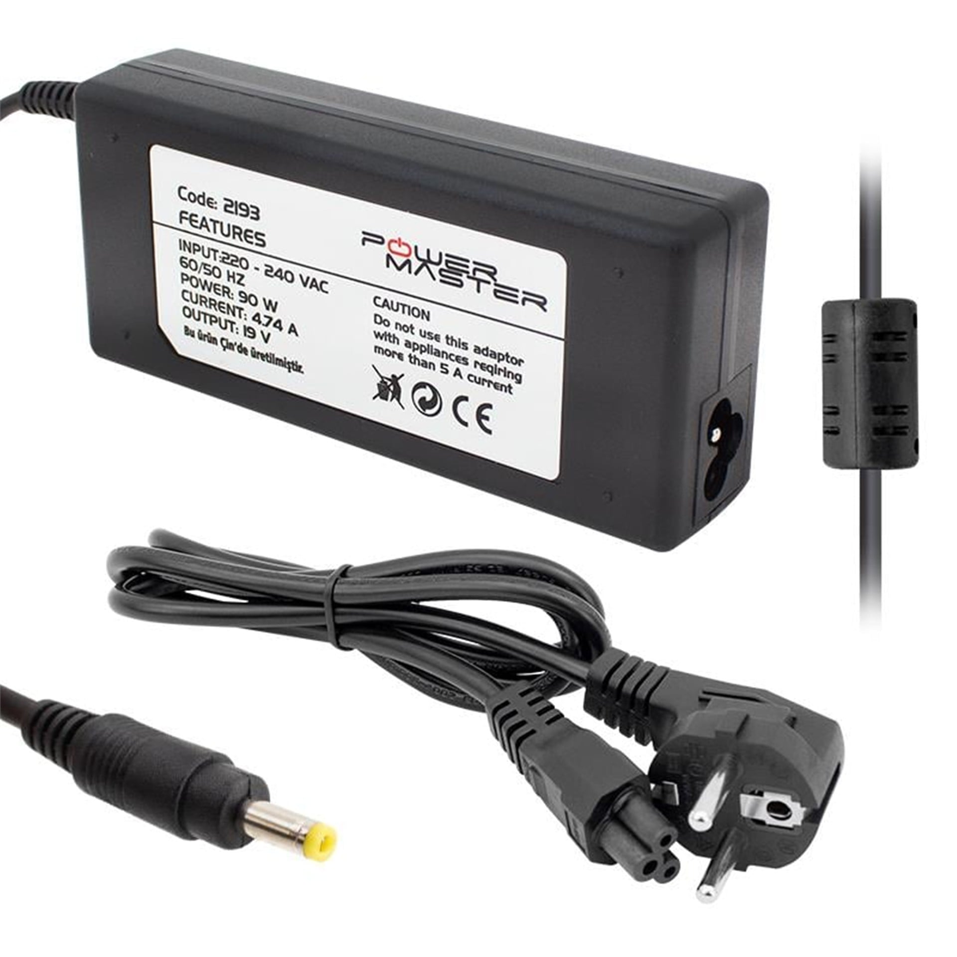 Powermaster Powermaster PM-2193 19 Volt - 4.74 Amper 4.8*1.7 Mm Uçlu Adaptör (Hp Notebook) - Adaptörler