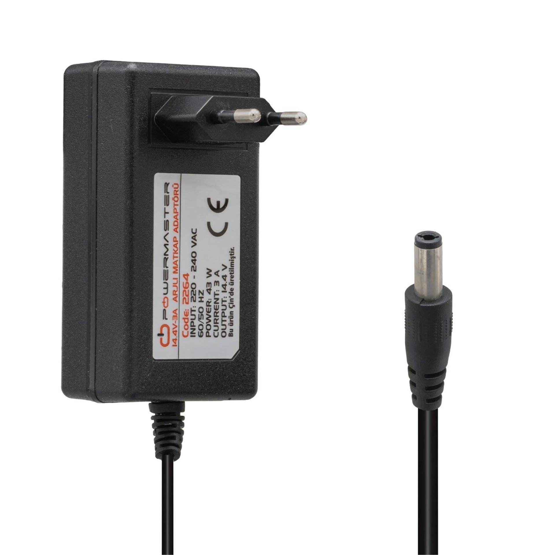 Powermaster Powermaster PM-2264 14.4 Volt - 3 Amper - 43 Watt 5.5*2.5 Mm Uçlu Şarjlı Matkap Adaptörü - Matkap Adaptörü