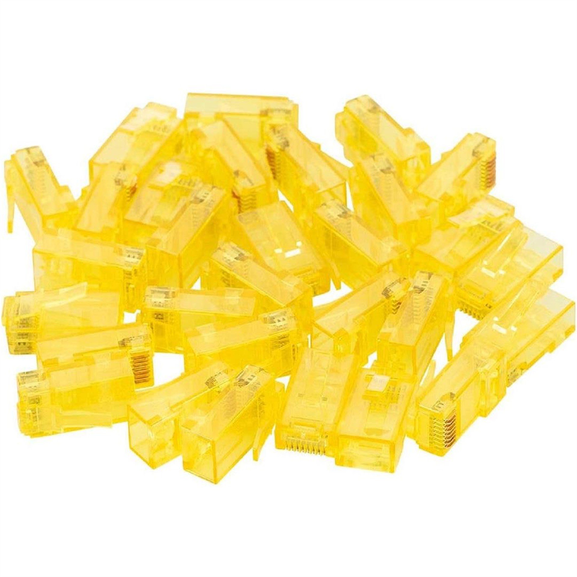Powermaster Powermaster PM-22700 RJ45 RJ45 CAT6 8P/8C Sarı Soket (100'lü Paket) - Fiş - Jack - Şase