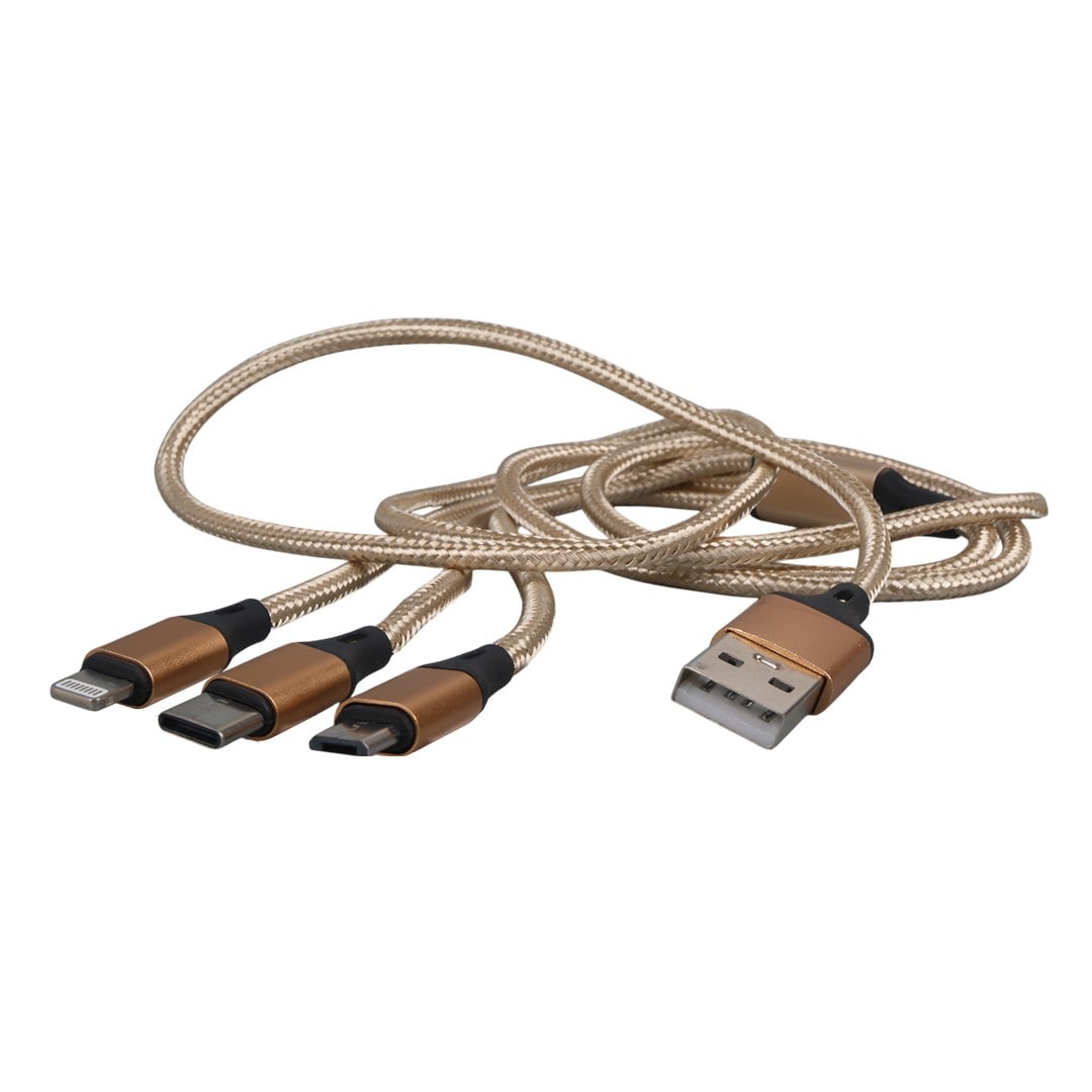 POWERMASTER PM-2368 MICRO USB - TYPE-C - LİGHTNİNG ŞARJ VE DATA KABLOSU 2.1 AMPER 110CM