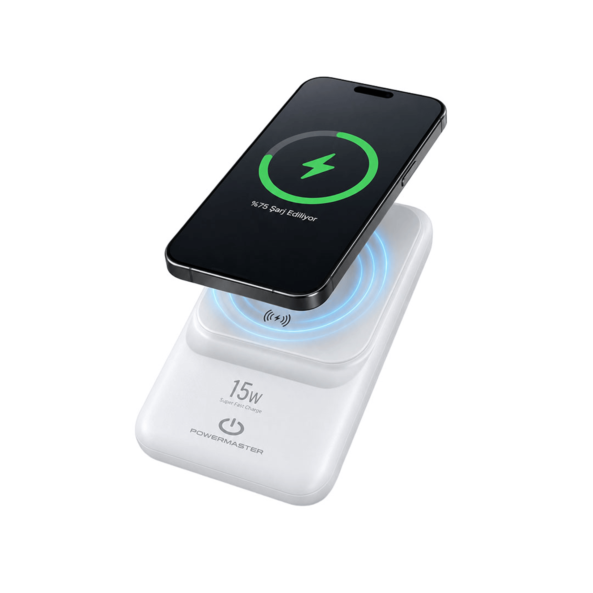 Powermaster Powermaster PM-23830 10000 Mah 15W Kablosuz Hızlı Şarj Ve Dahili Kablolu Powerbank - Powerbank