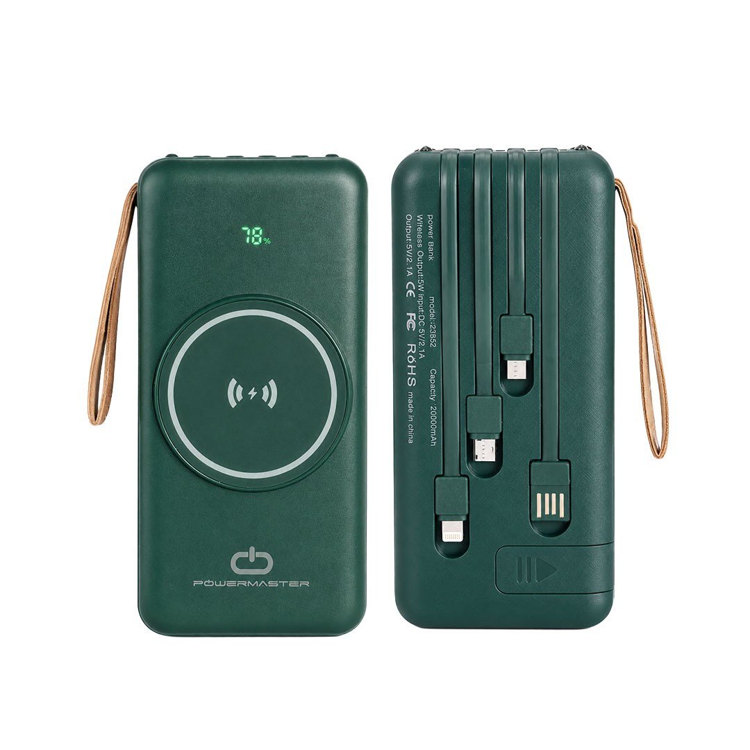 POWERMASTER PM-23852 20000 MAH MANYETİK KABLOSUZ VE KABLOLU POWERBANK