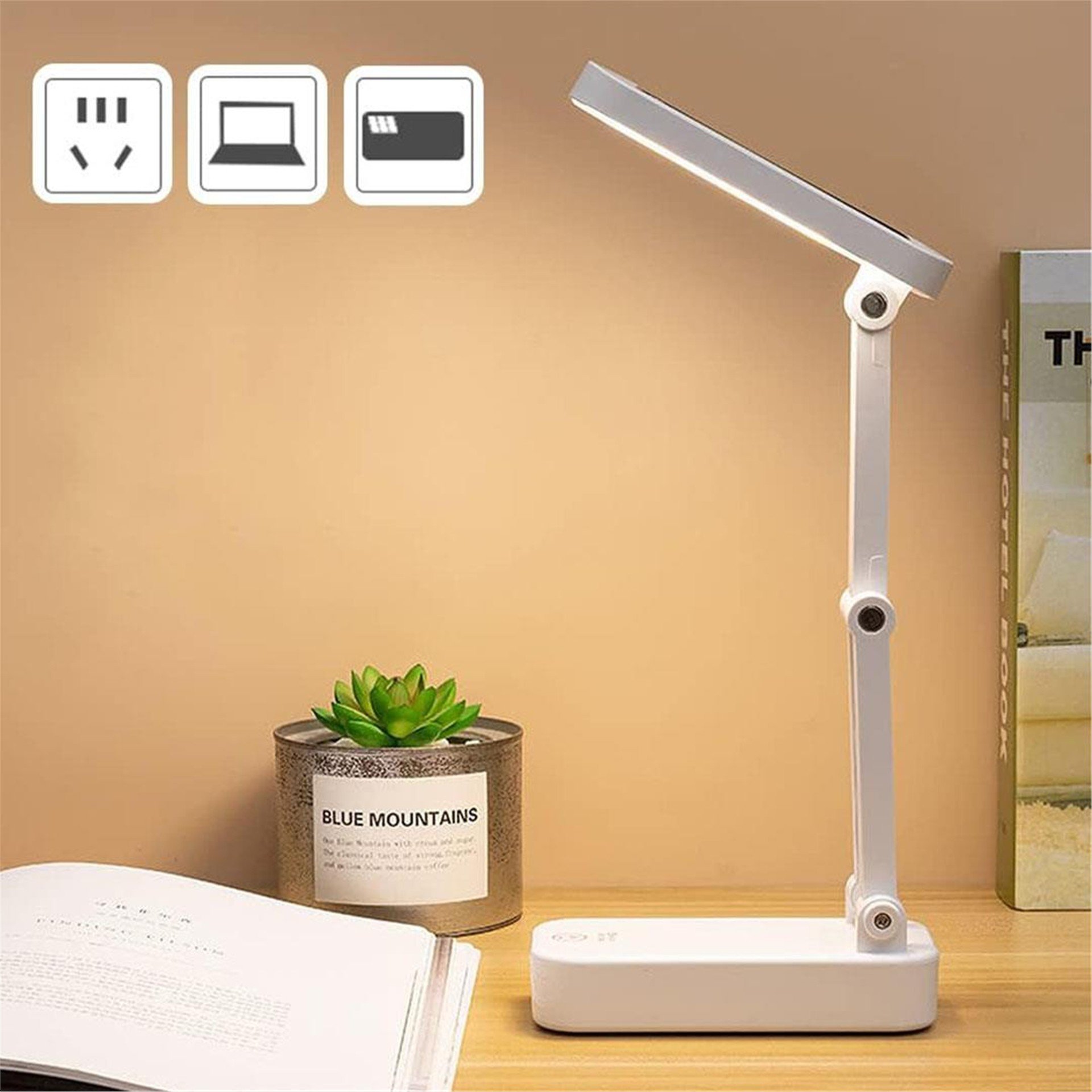 Powermaster Powermaster PM-24440 Katlanabilir Dokunmatik Tuşlu Solar / Şarjlı Ledli Masa Lambası - Ledli Lambalar