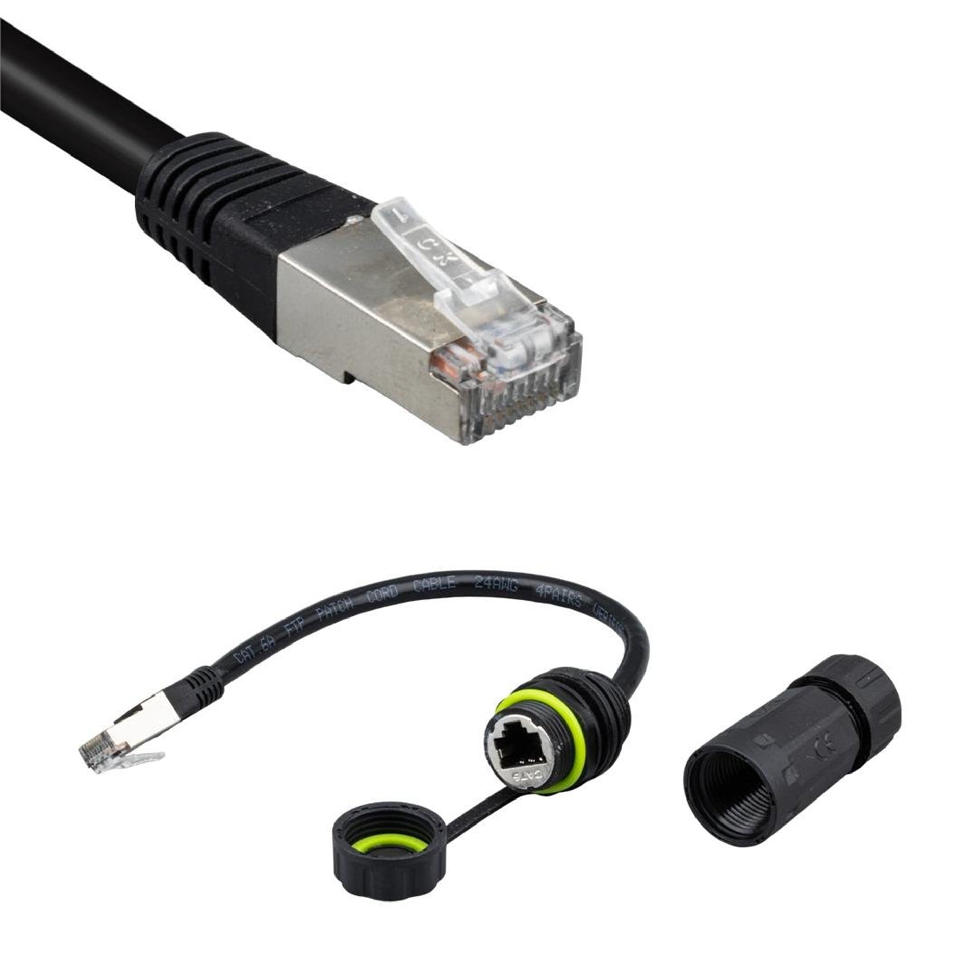 Powermaster PowerMaster PM-24593 Erkek - Dişi IP68 Su Geçirmez RJ45 Konnektör - Fiş - Jack - Şase - Buton - Konnektör