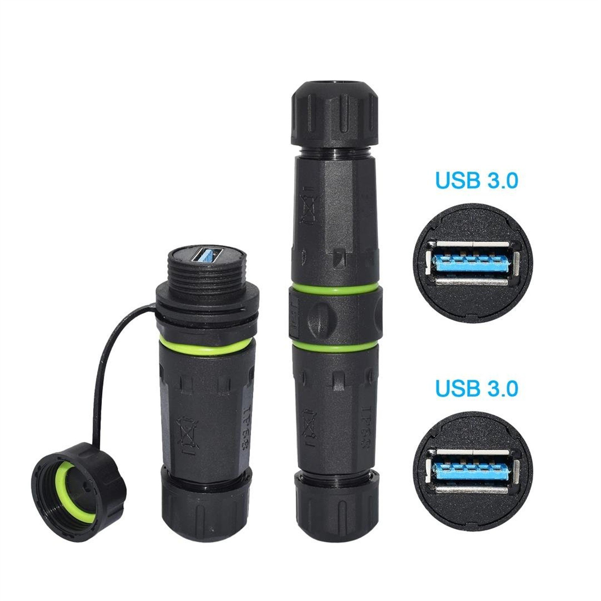 Powermaster PowerMaster PM-24598 Dişi - Dişi IP68 Su Geçirmez 3.0 USB-A Konnektör - Fiş - Jack - Şase - Buton - Konnektör