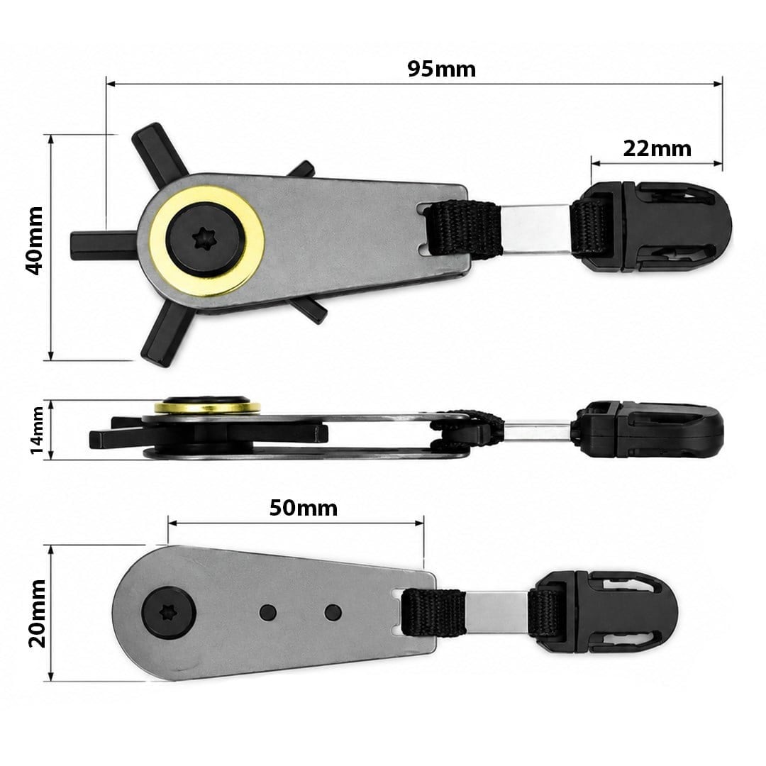Powermaster PM-24601 Çok Fonksiyonlu Mini Alyan Anahtar Setli Taşınabilir Anahtarlık Aparatı
