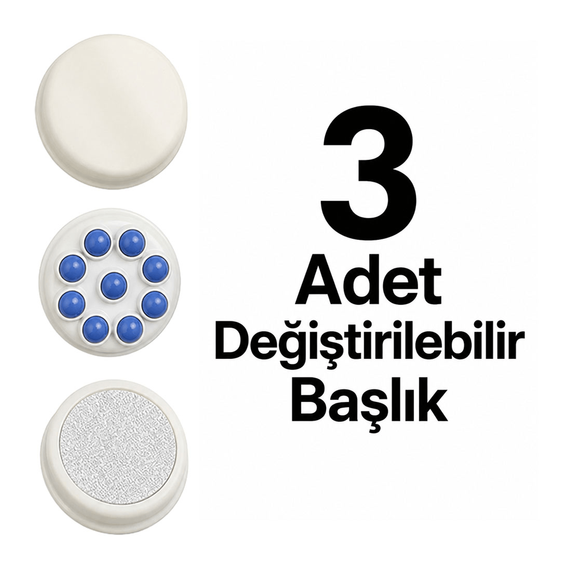 Powermaster Powermaster PM-24617 Manuel Güç Ayarlı Üç Başlıklı El Tipi Vücut Masaj Aleti - Küçük Ev Aletleri