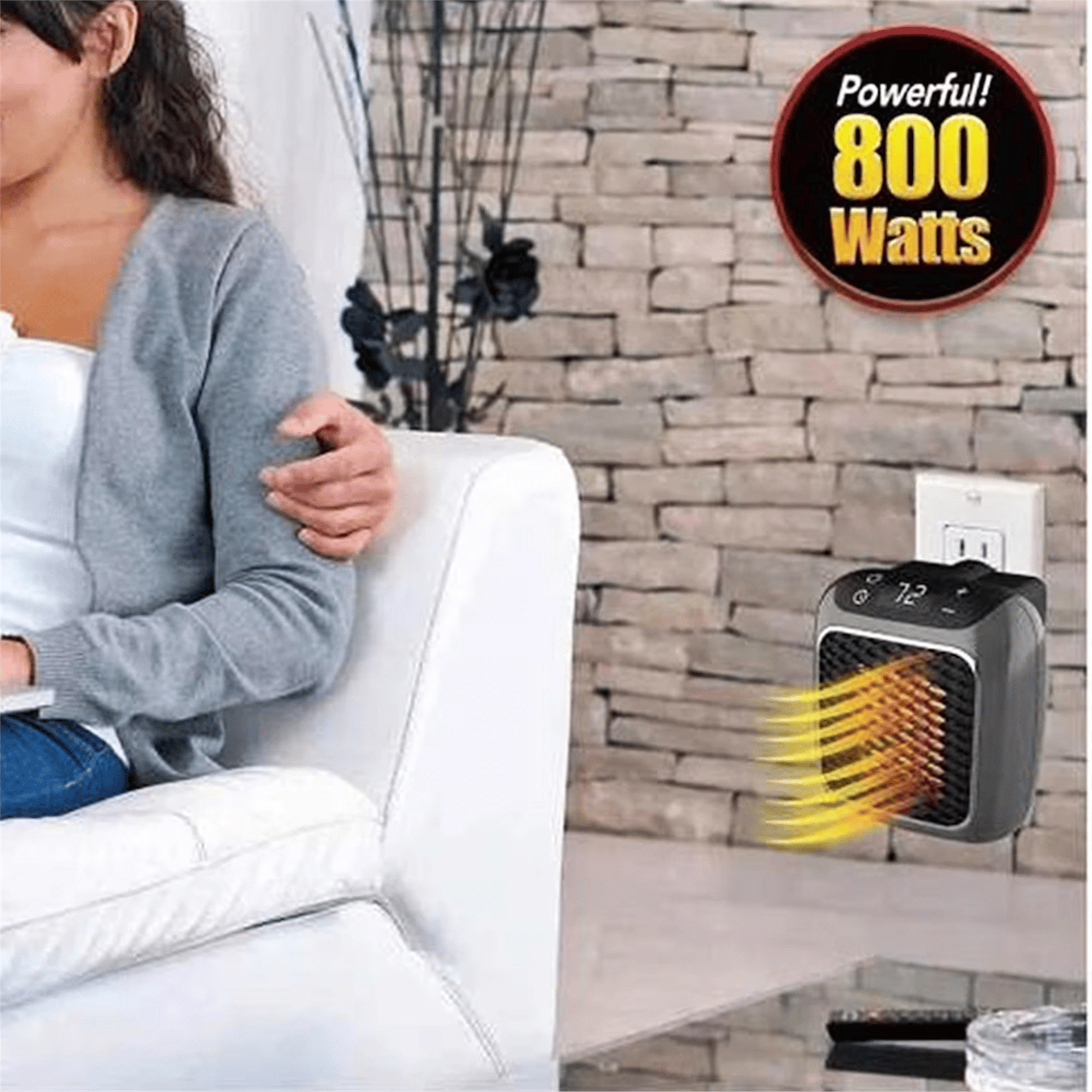 Powermaster Powermaster PM-24907 Uzaktan Kumandalı 800 Watt Priz Tipi Taşınabilir Isıtıcı (Zamanlayıcı - Otomatik Kapanma) - Isıtıcılar