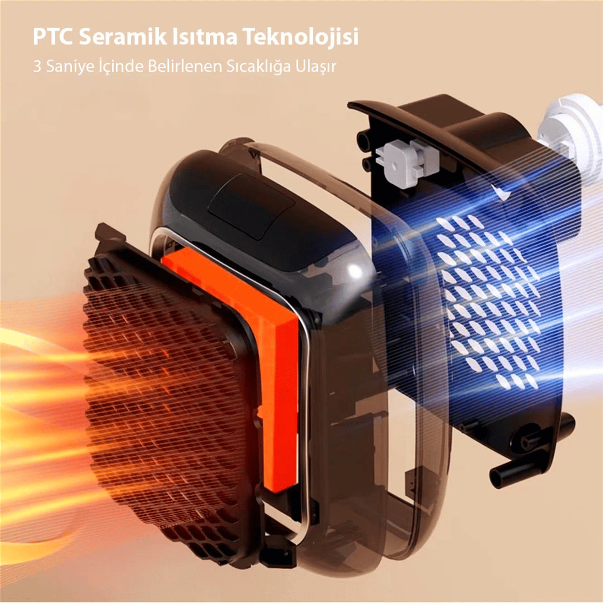 Powermaster Powermaster PM-24907 Uzaktan Kumandalı 800 Watt Priz Tipi Taşınabilir Isıtıcı (Zamanlayıcı - Otomatik Kapanma) - Isıtıcılar