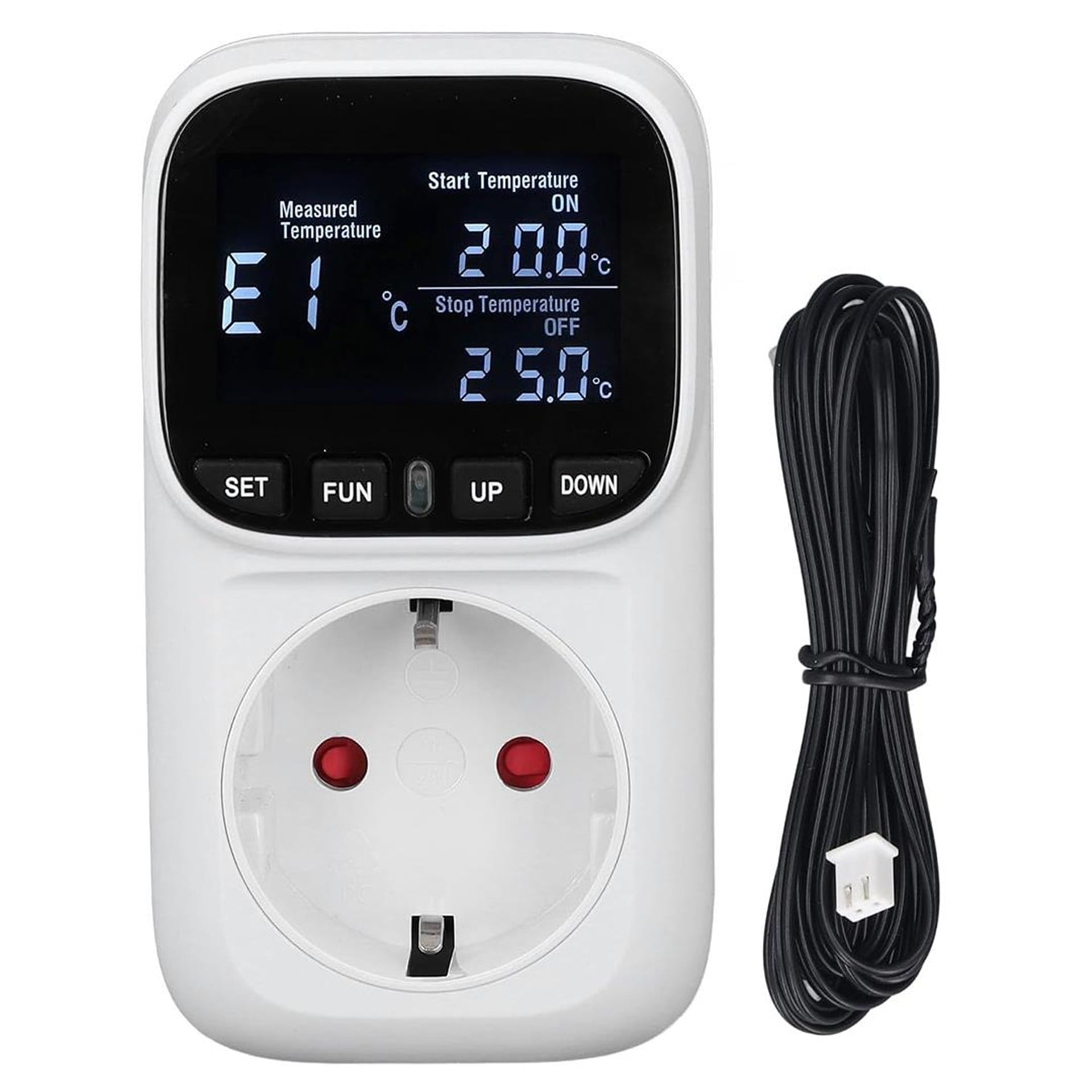 Powermaster PowerMaster PM-24909 Dijital Termostat Sıcaklık Kontrol Cihazı Priz (2 Metre Problu) - Ölçü Aletleri
